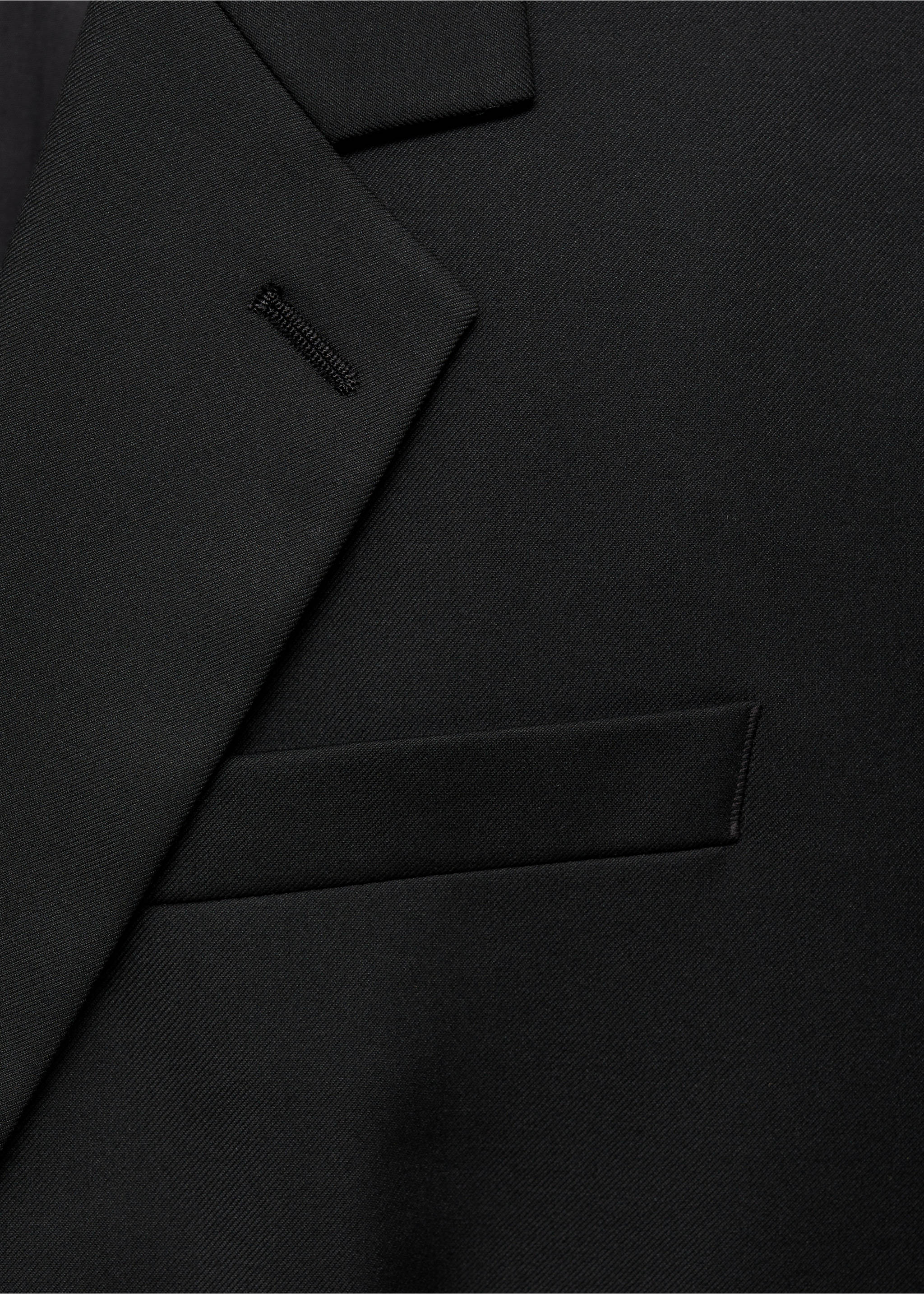 Double-breasted regular-fit suit jacket - Details of the article 8, Black. Ref: 77010581-00.