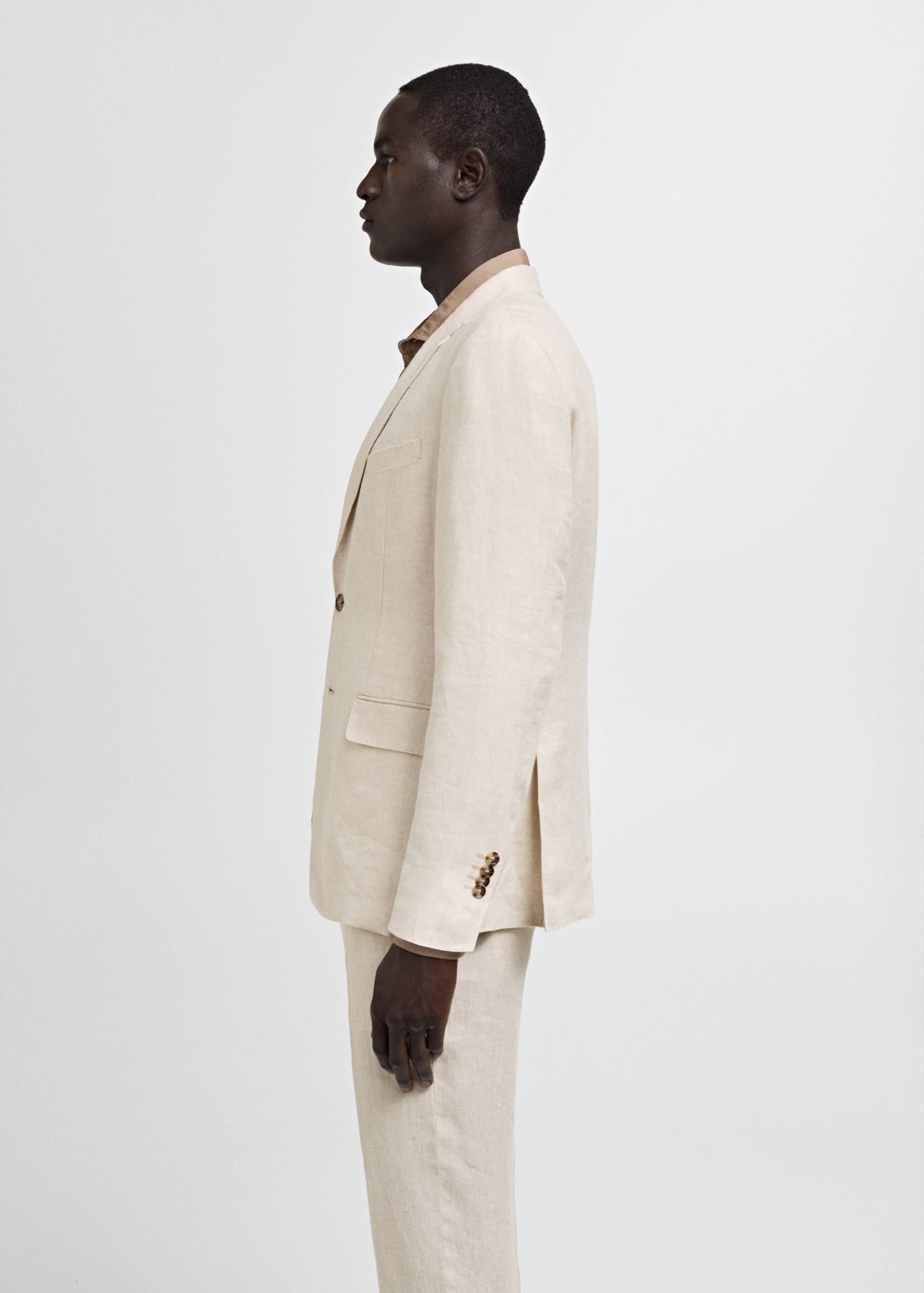 100% linen slim-fit suit jacket - Details of the article 6