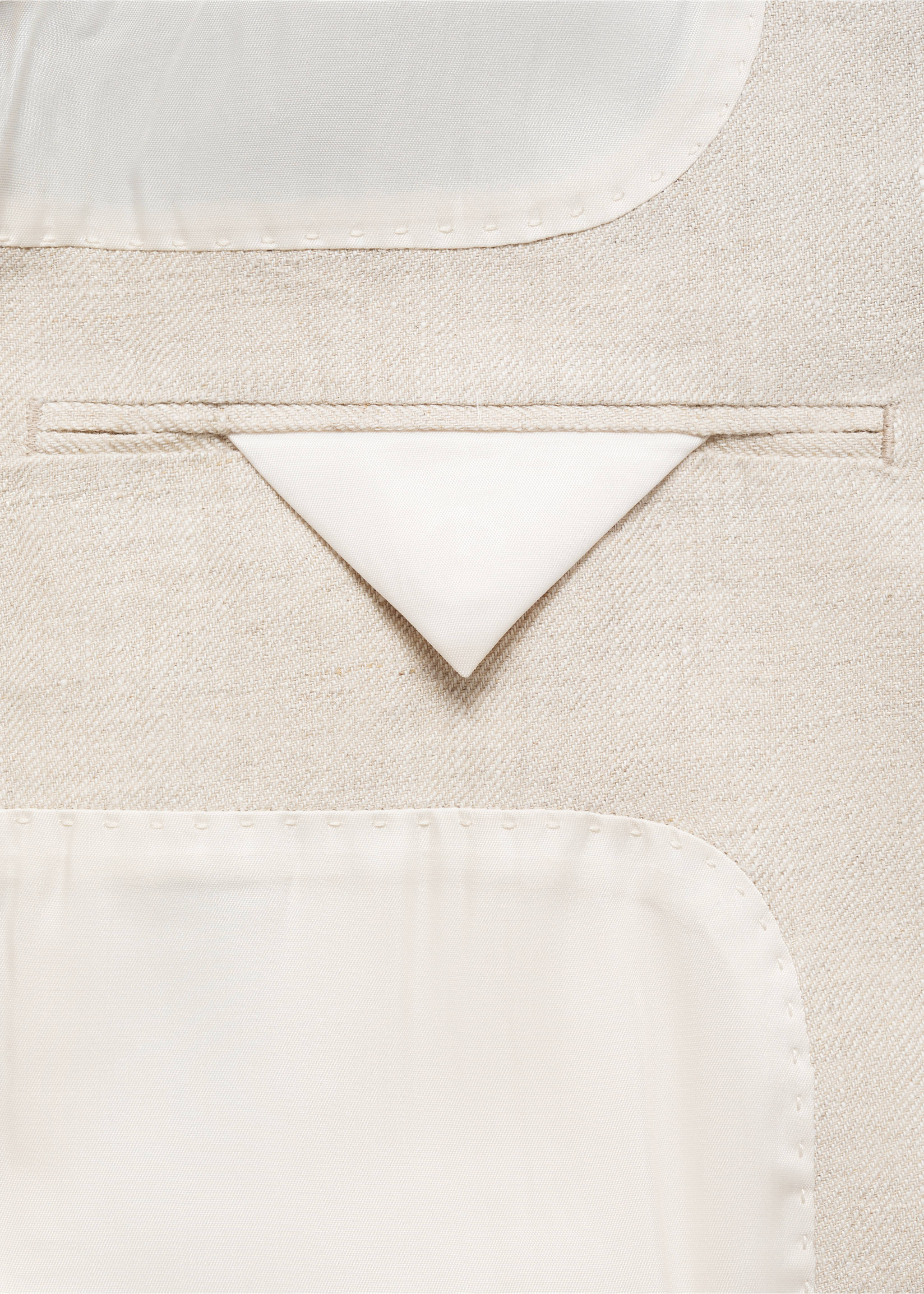 100% linen slim-fit suit jacket - Details of the article 0, Beige. Ref: 77010585-00.