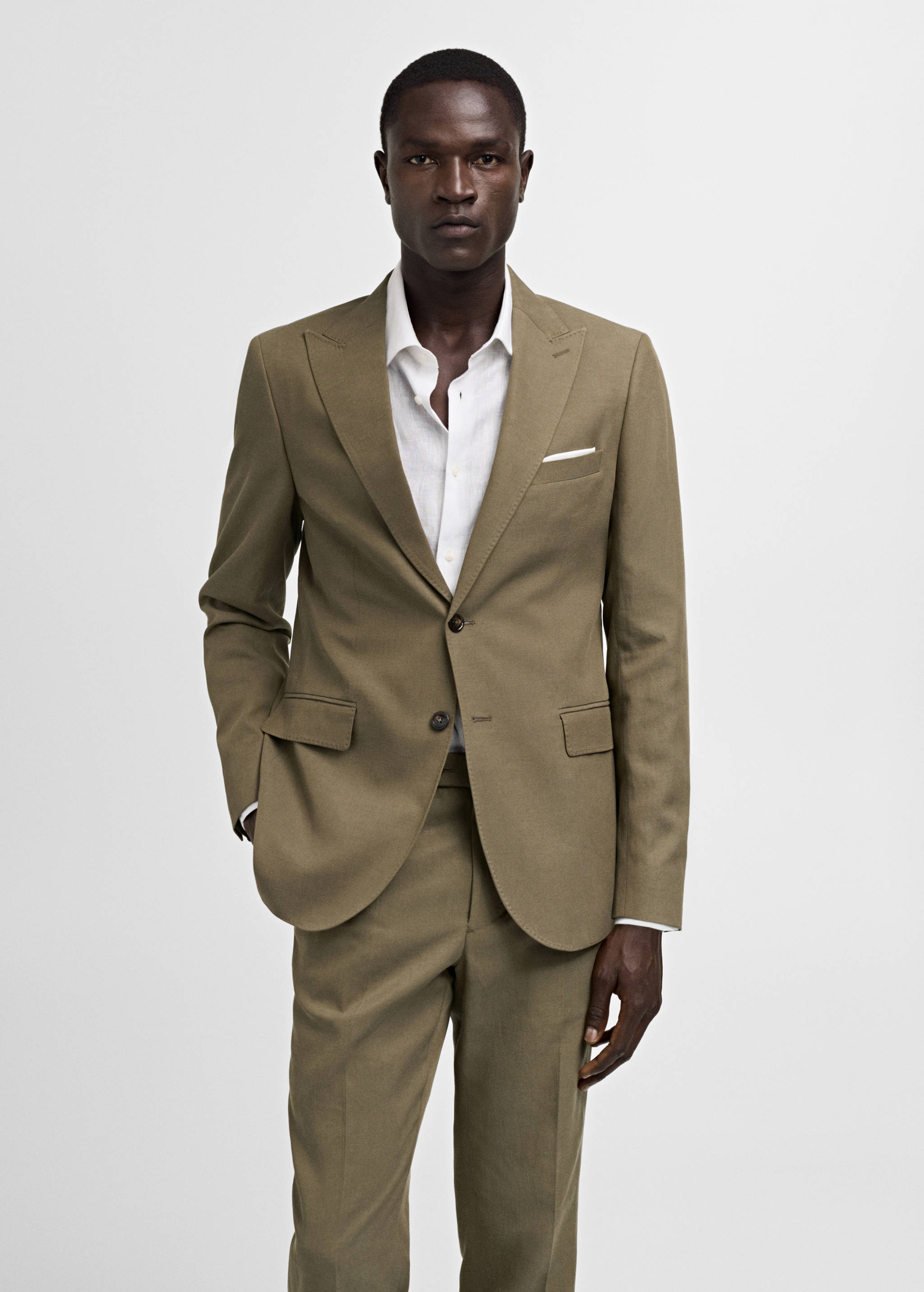 Slim-fit Tencel™ blend suit jacket - Medium plane