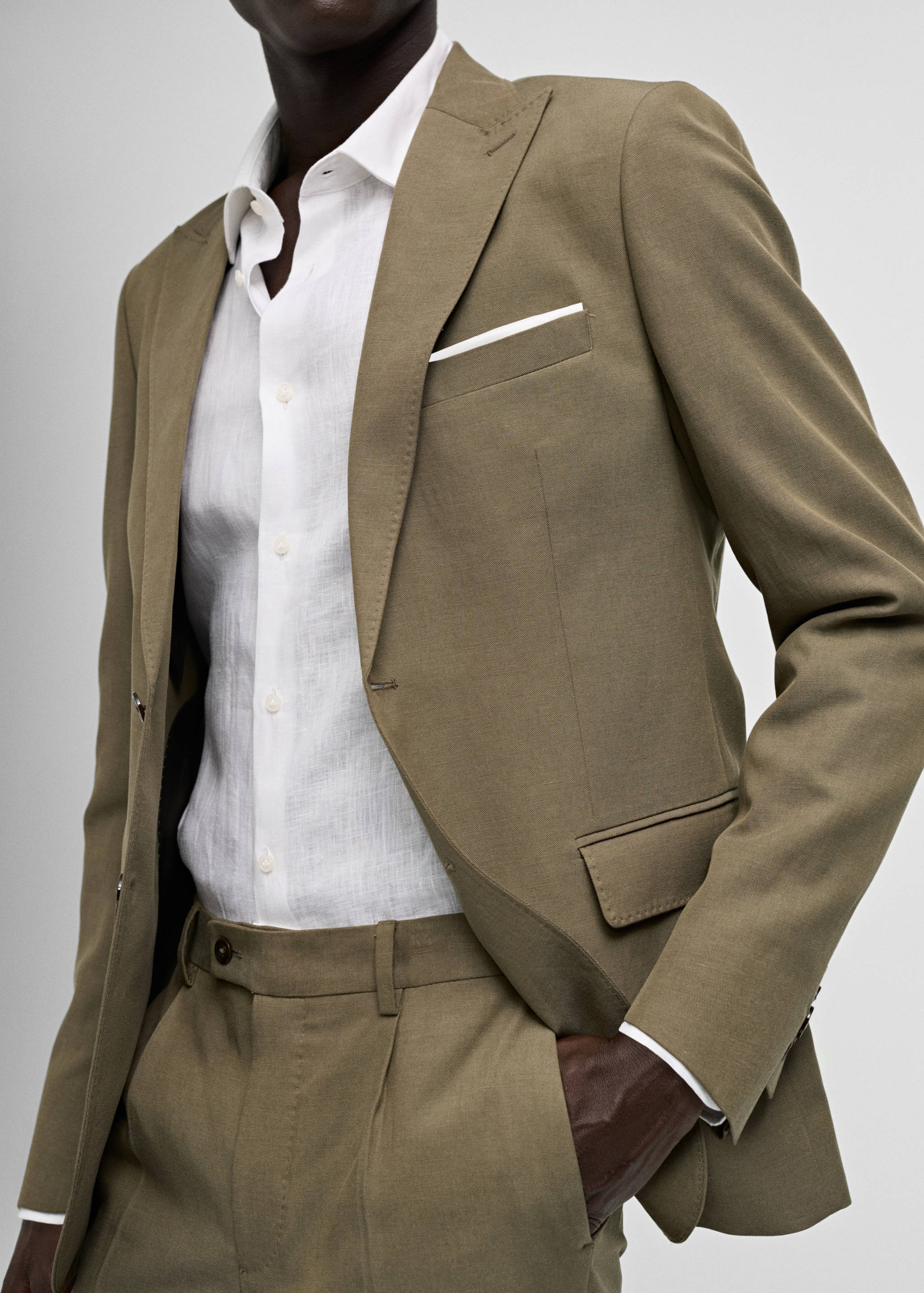 Slim-fit Tencel™ blend suit jacket - Details of the article 2