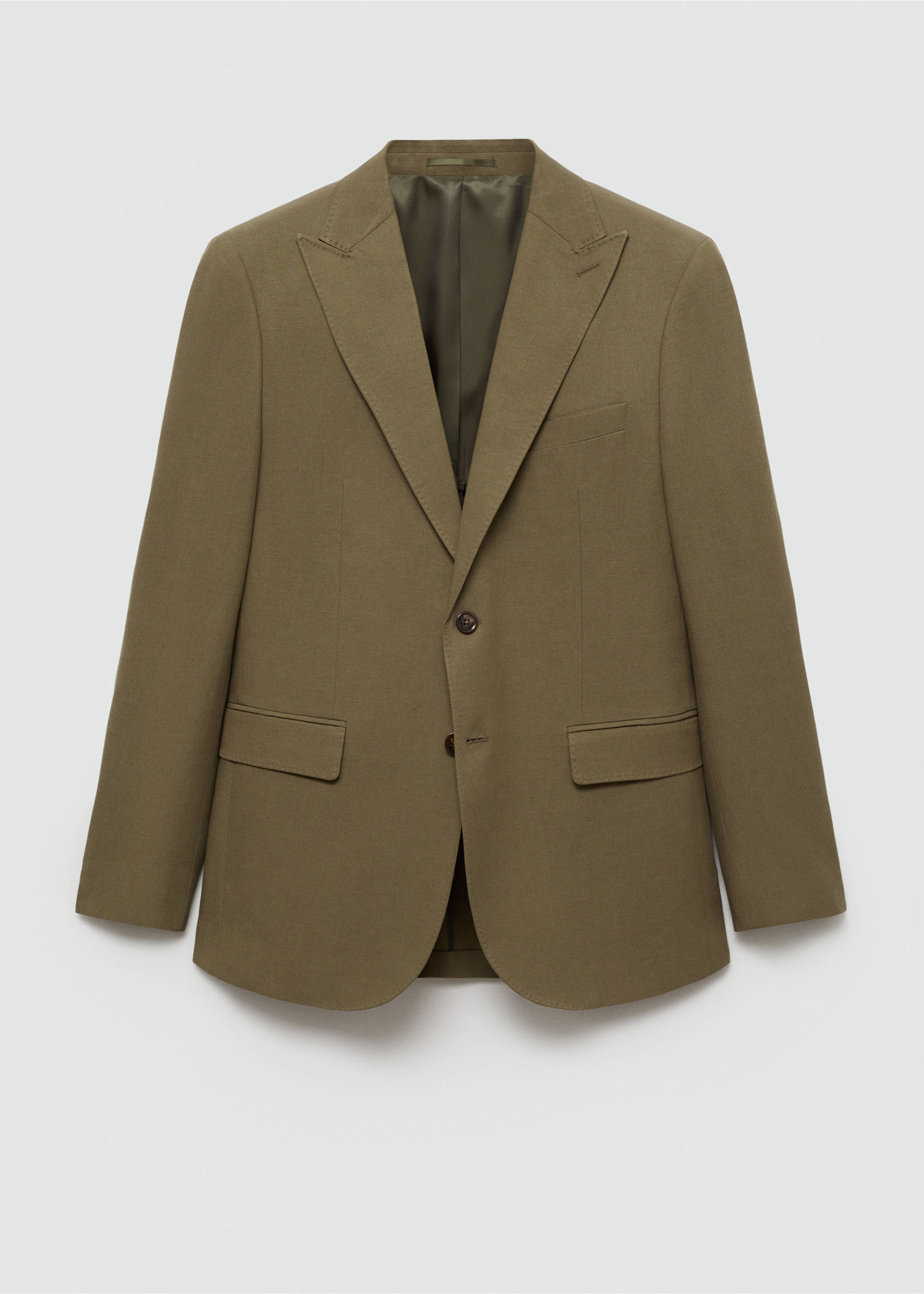 Slim-fit Tencel™ blend suit jacket - Article without model, Khaki. Ref: 77010586-00.
