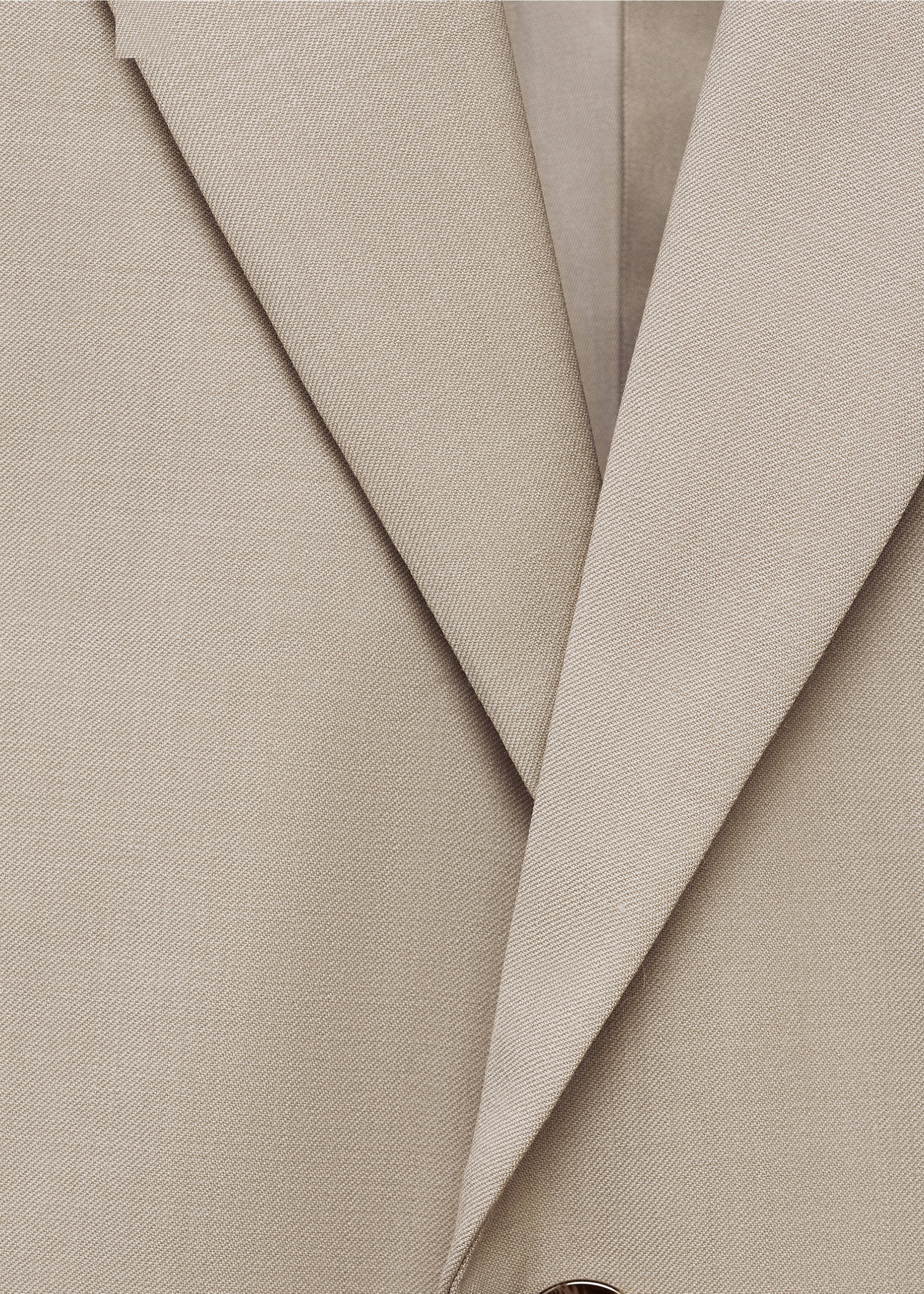 Marynarka garniturowa slim fit z 100% wełny dziewiczej - Szczegóły artykułu 8, Beżowy. Ref: 77010588-00.