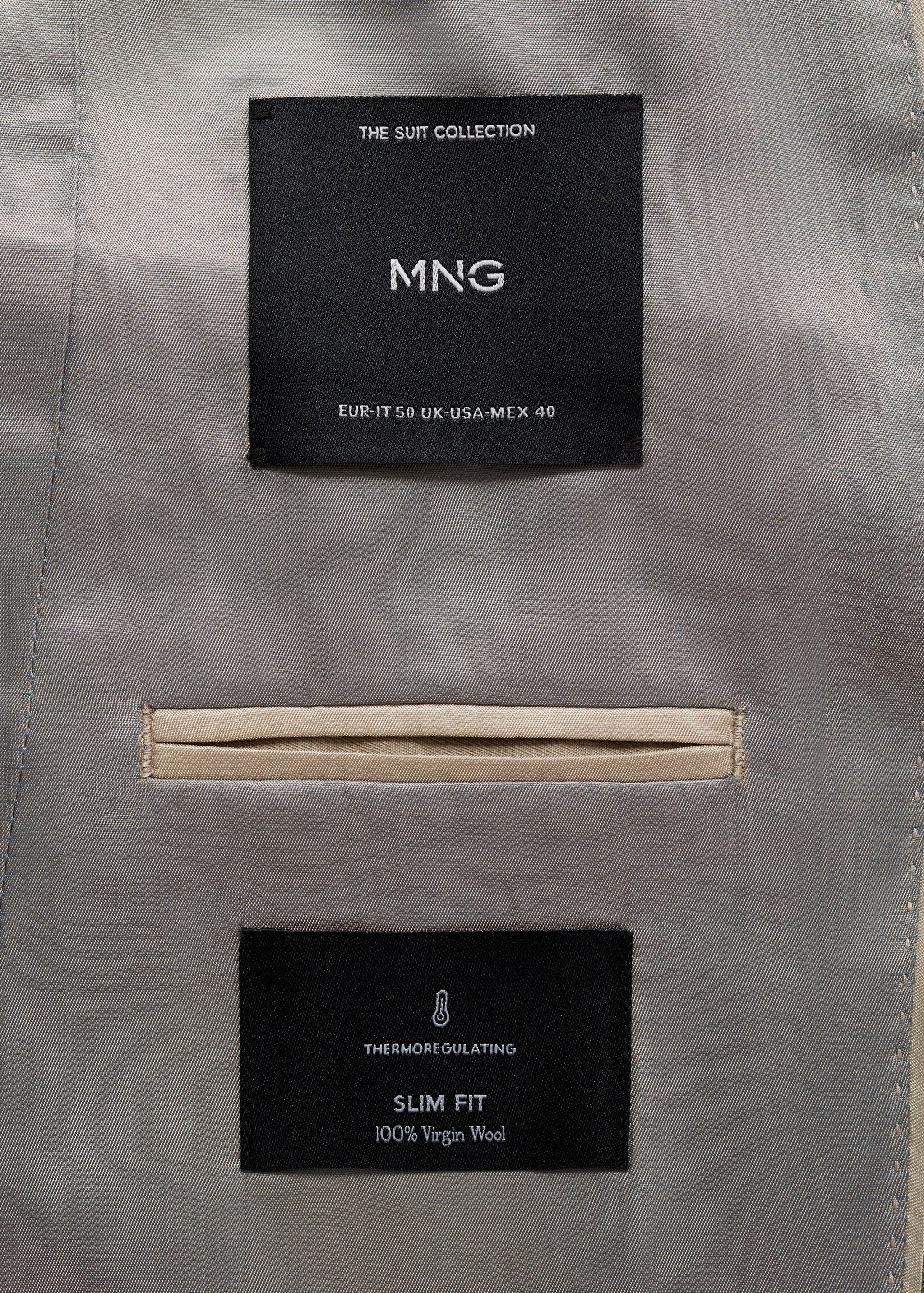 100% virgin wool slim-fit suit jacket - Details of the article 0