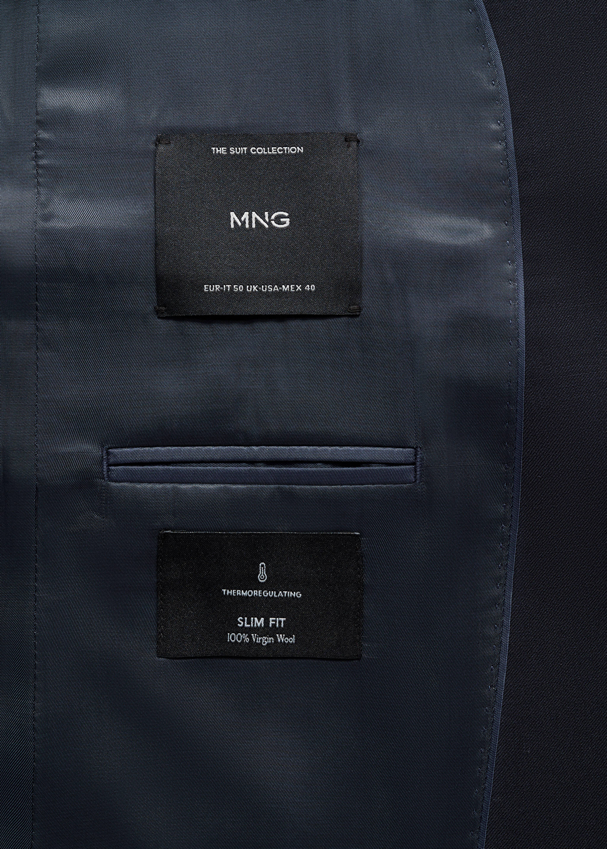 100% virgin wool slim-fit suit jacket - Details of the article 0