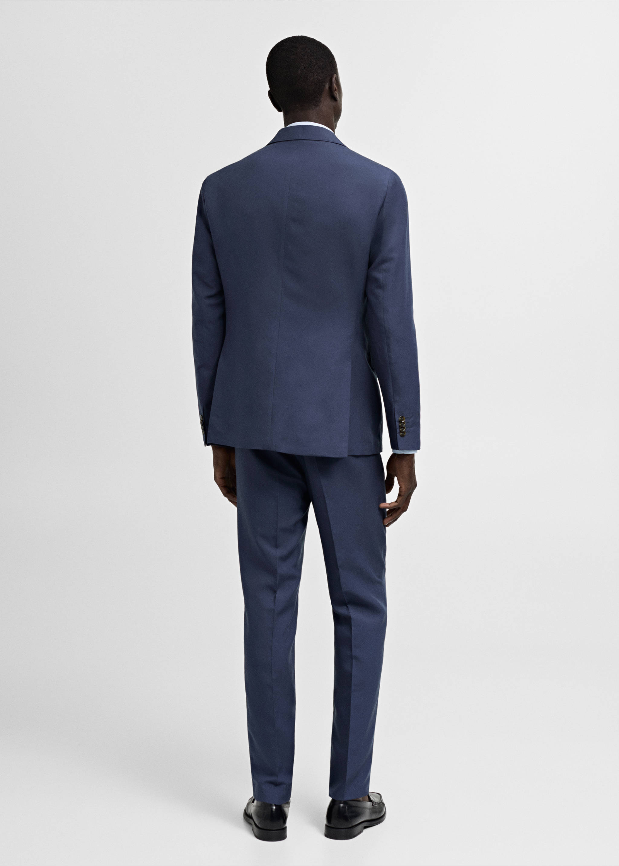 Kavaj slim fit comfort stretch-material - Artikelns baksida, Blå. Ref: 77010589-00.