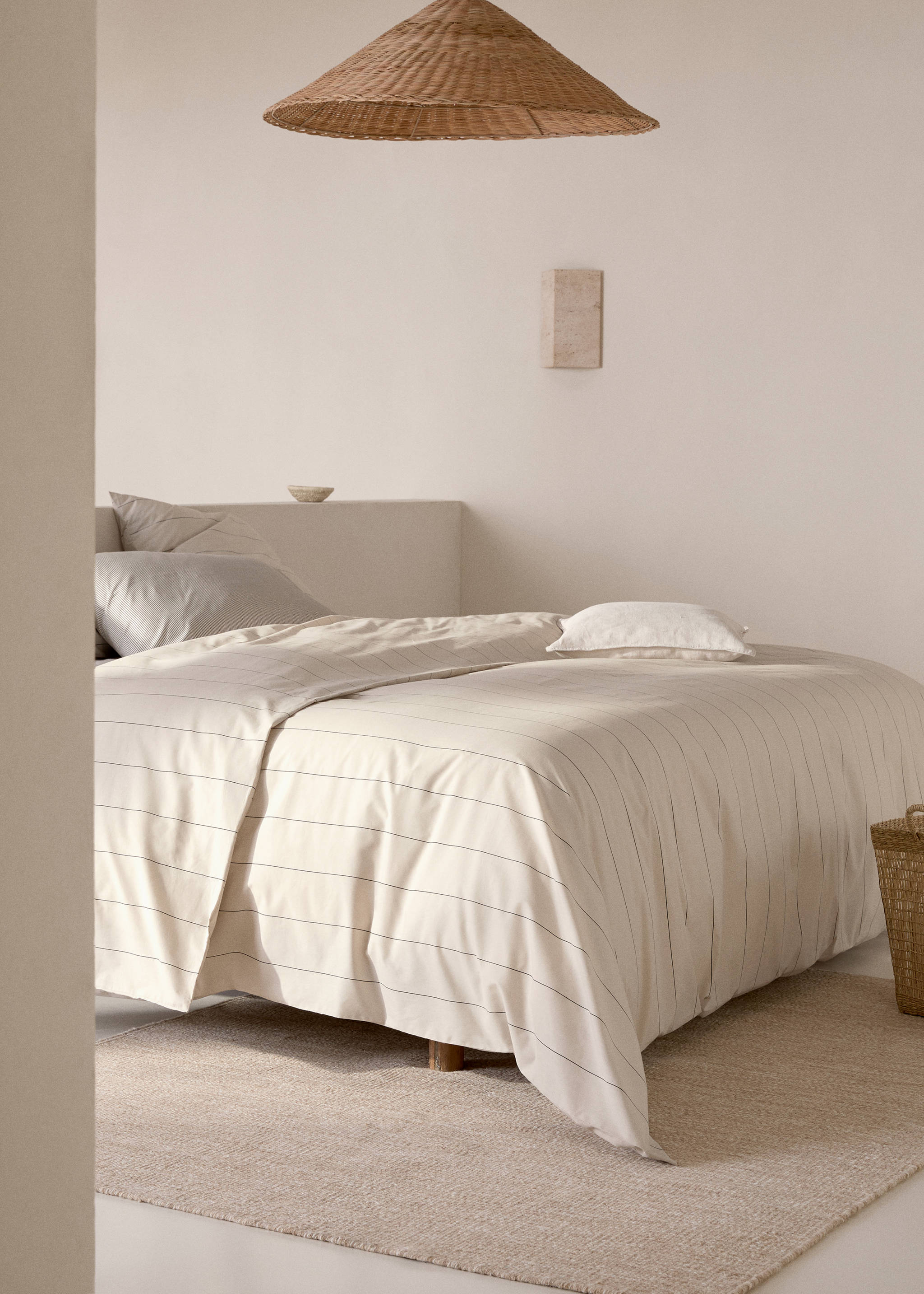 Gestreifter Bettbezug aus 100 % Baumwolle für 90 cm Bett - Allgemeine Ansicht