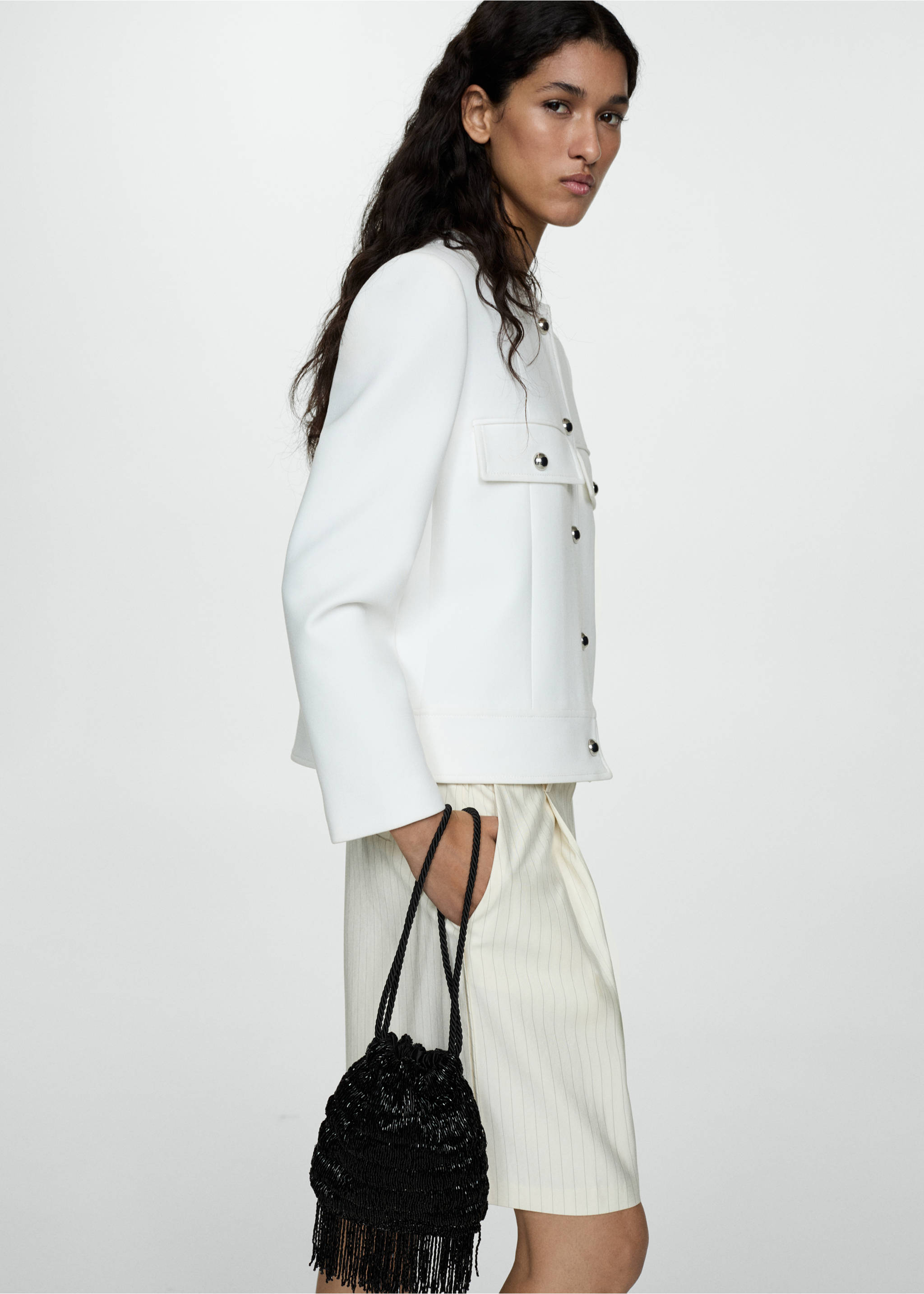 Sac perles franges - Plan général, Noir. Ref: 77010606-00.