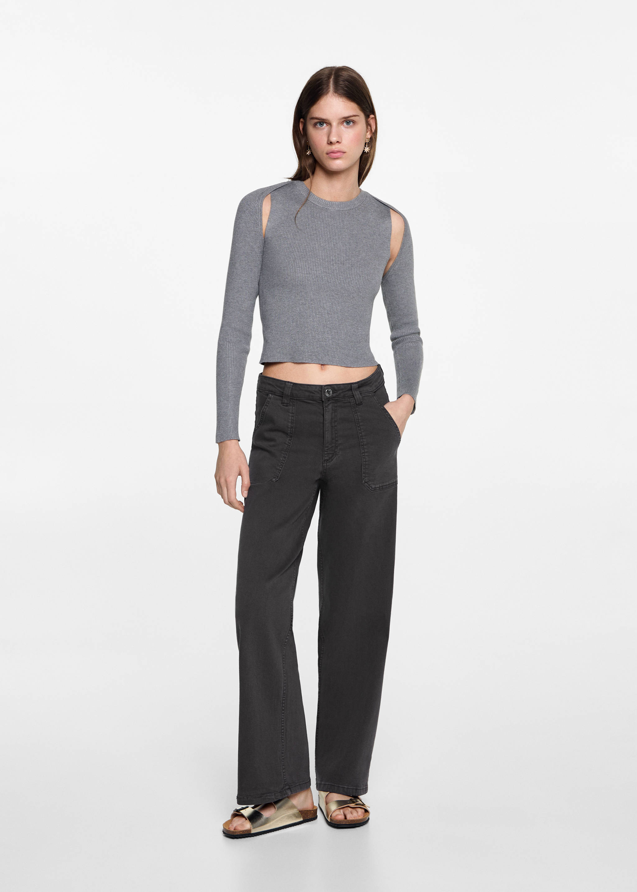 Culotte jeans with pockets - General plane