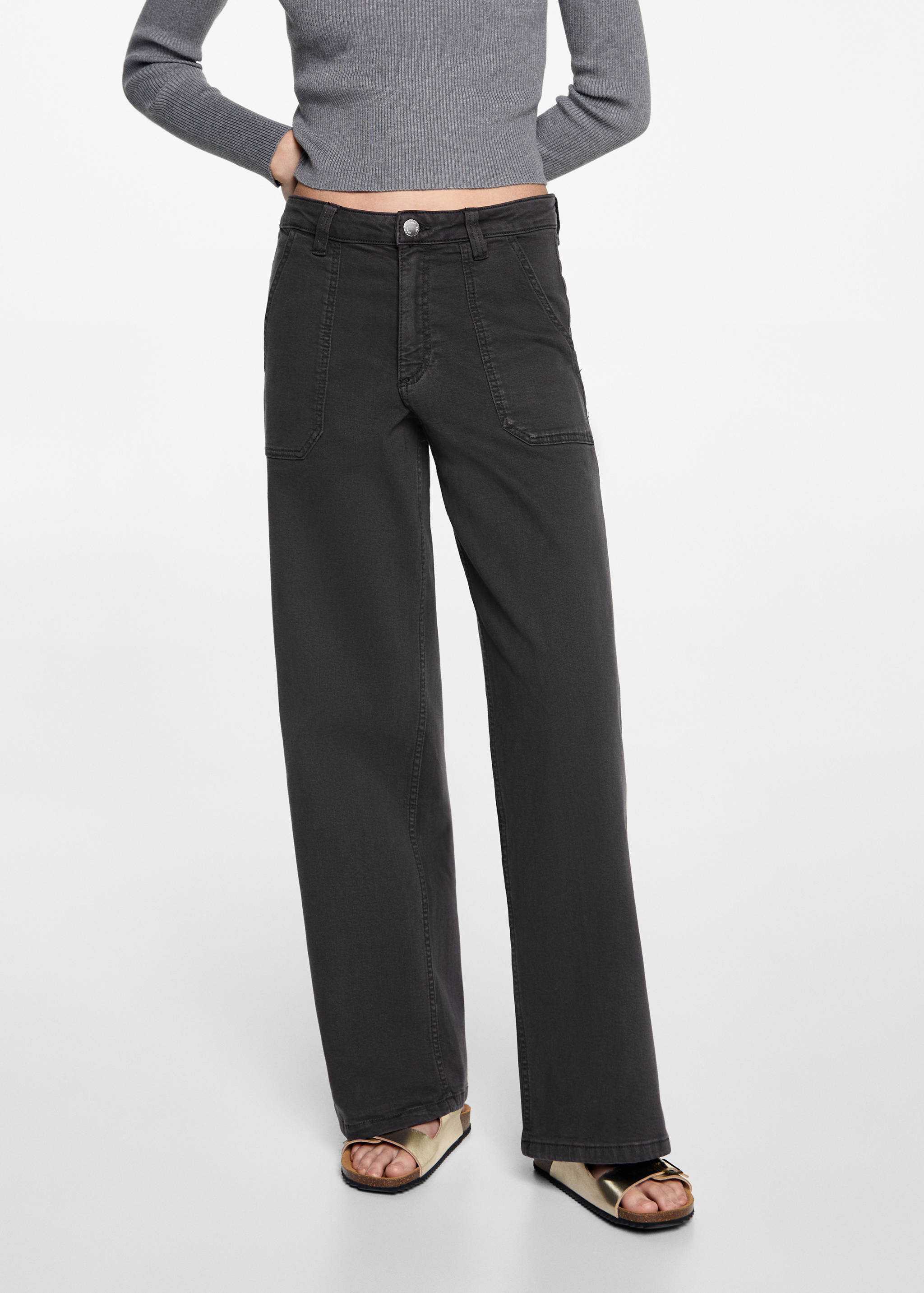 Culotte jeans with pockets - Medium plane