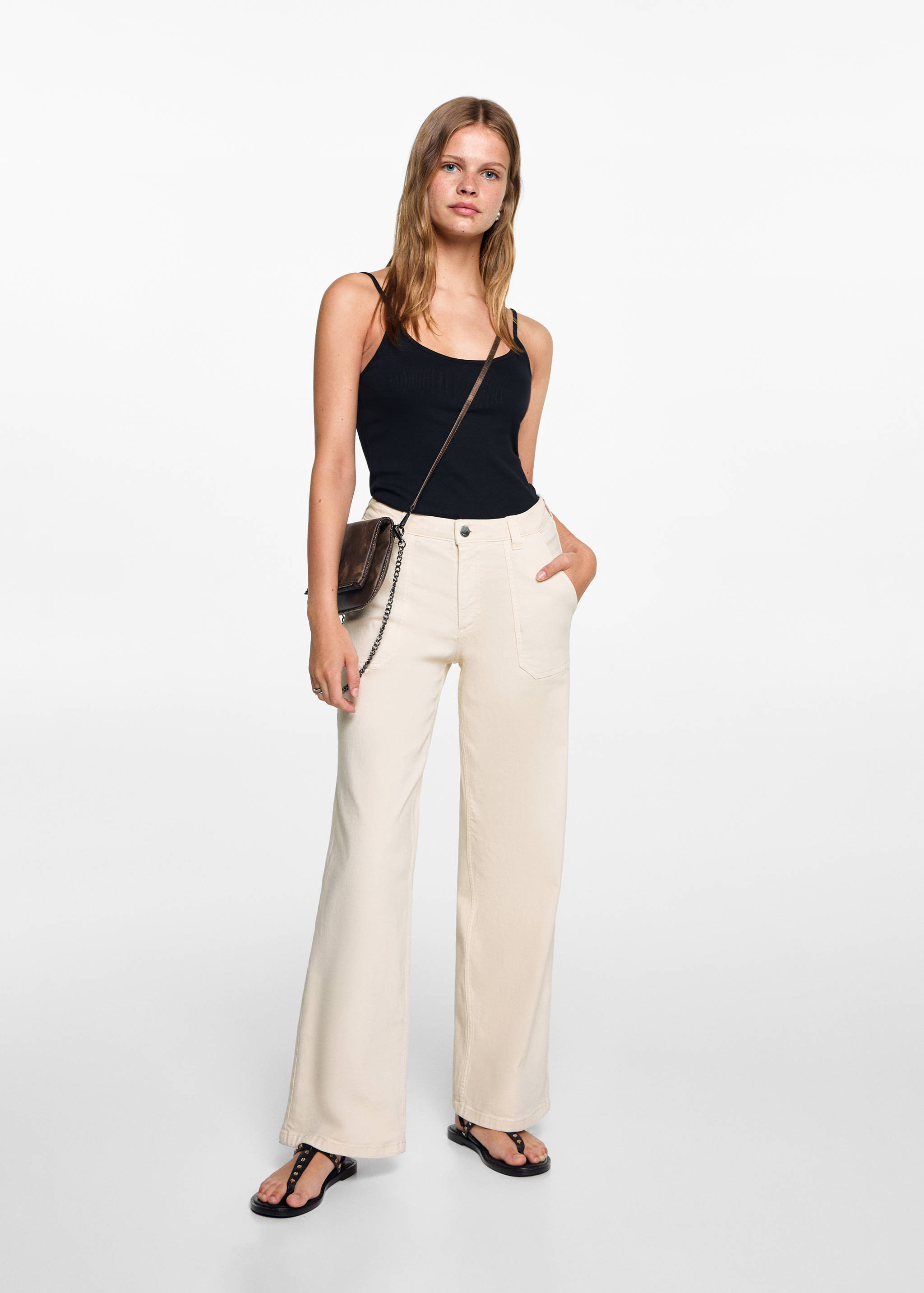 Pantalón culotte bolsillos - Plano general