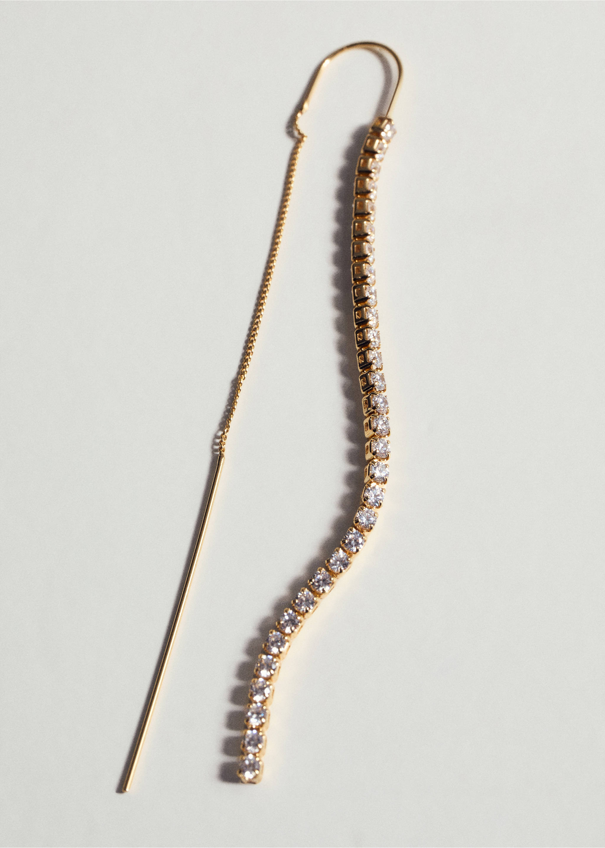Boucles d'oreilles fil cristaux - Détail de l'article 5, Or. Ref: 77010616-00.