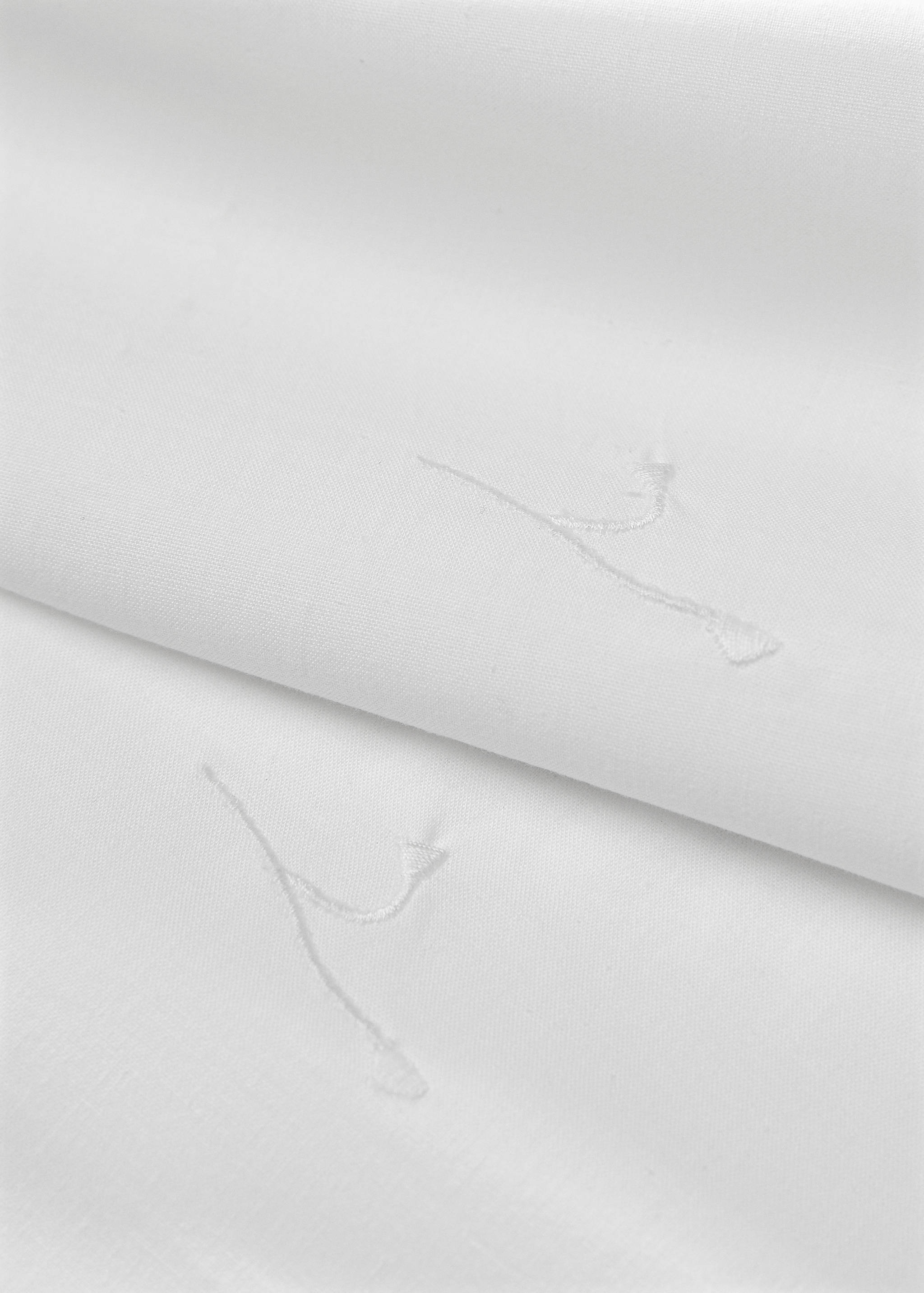 Floral embroidered cotton pillowcase 50x75cm - Details of the article 1