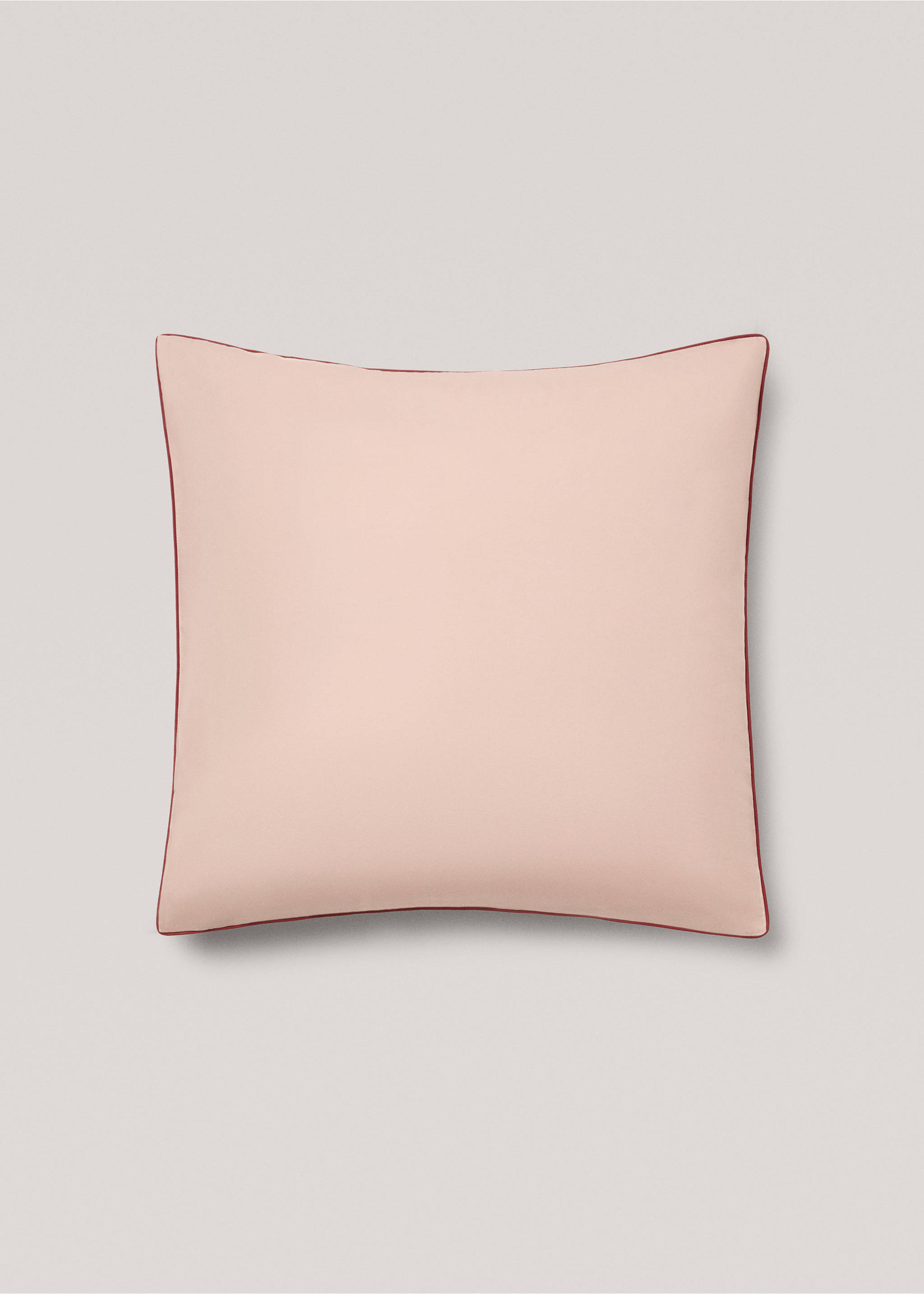 Two-tone reversible pillowcase 60x60cm - Details of the article 1, Pink. Ref: 77010623-00.