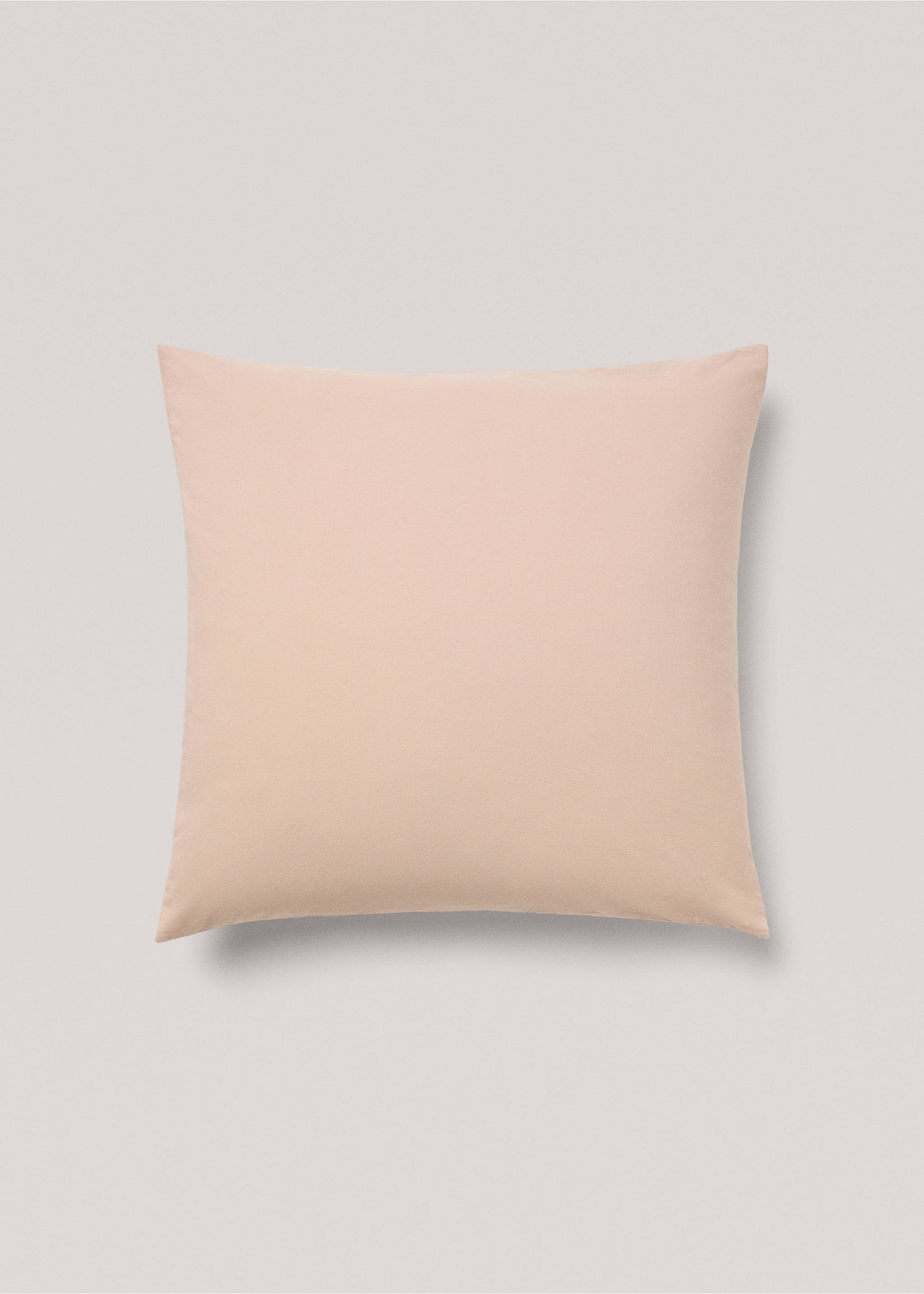 Washed cotton pillowcase 60x60cm - Article without model, Light Pink. Ref: 77010626-00.