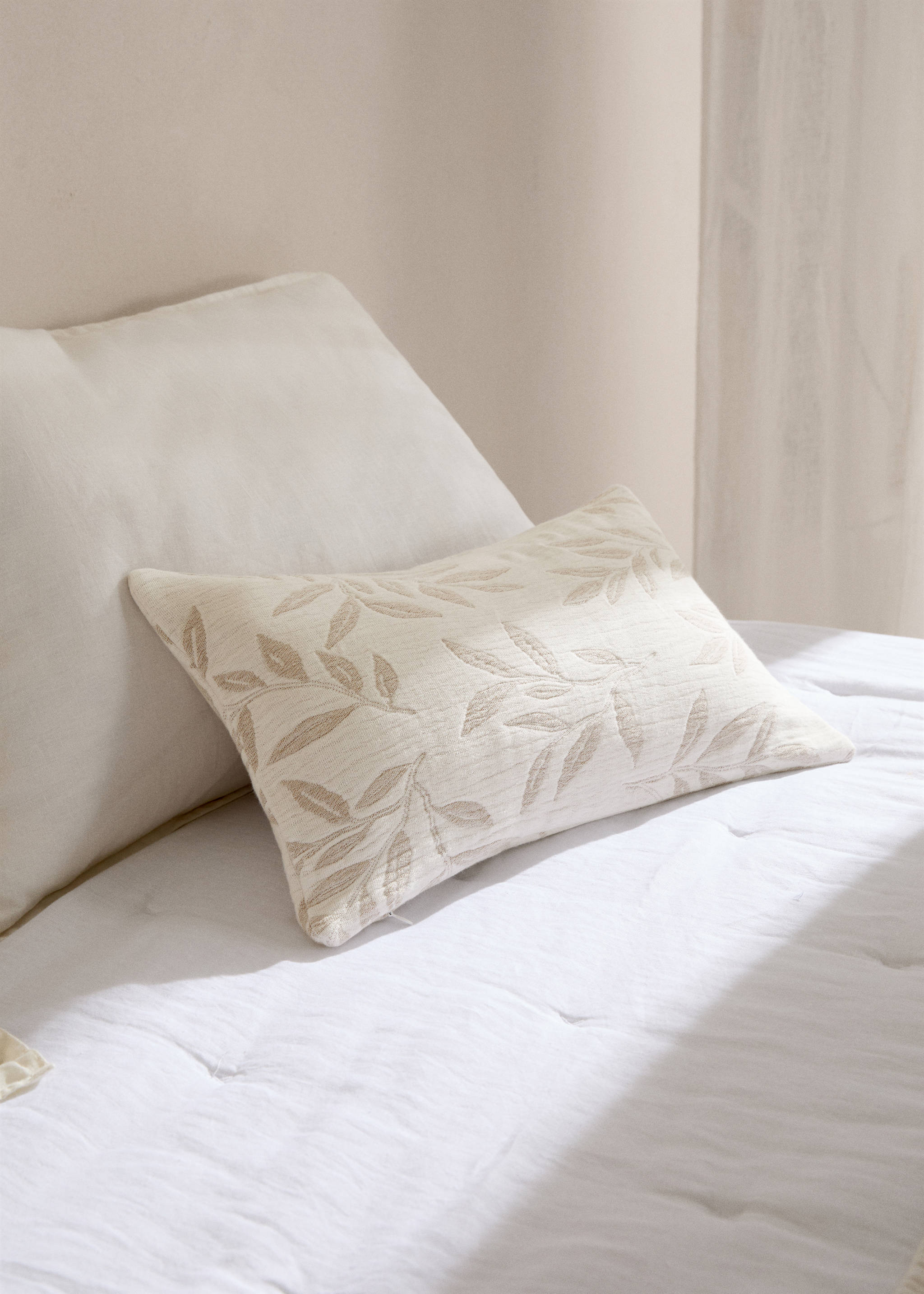 100% cotton floral-print cushion cover 30x50cm - General plane