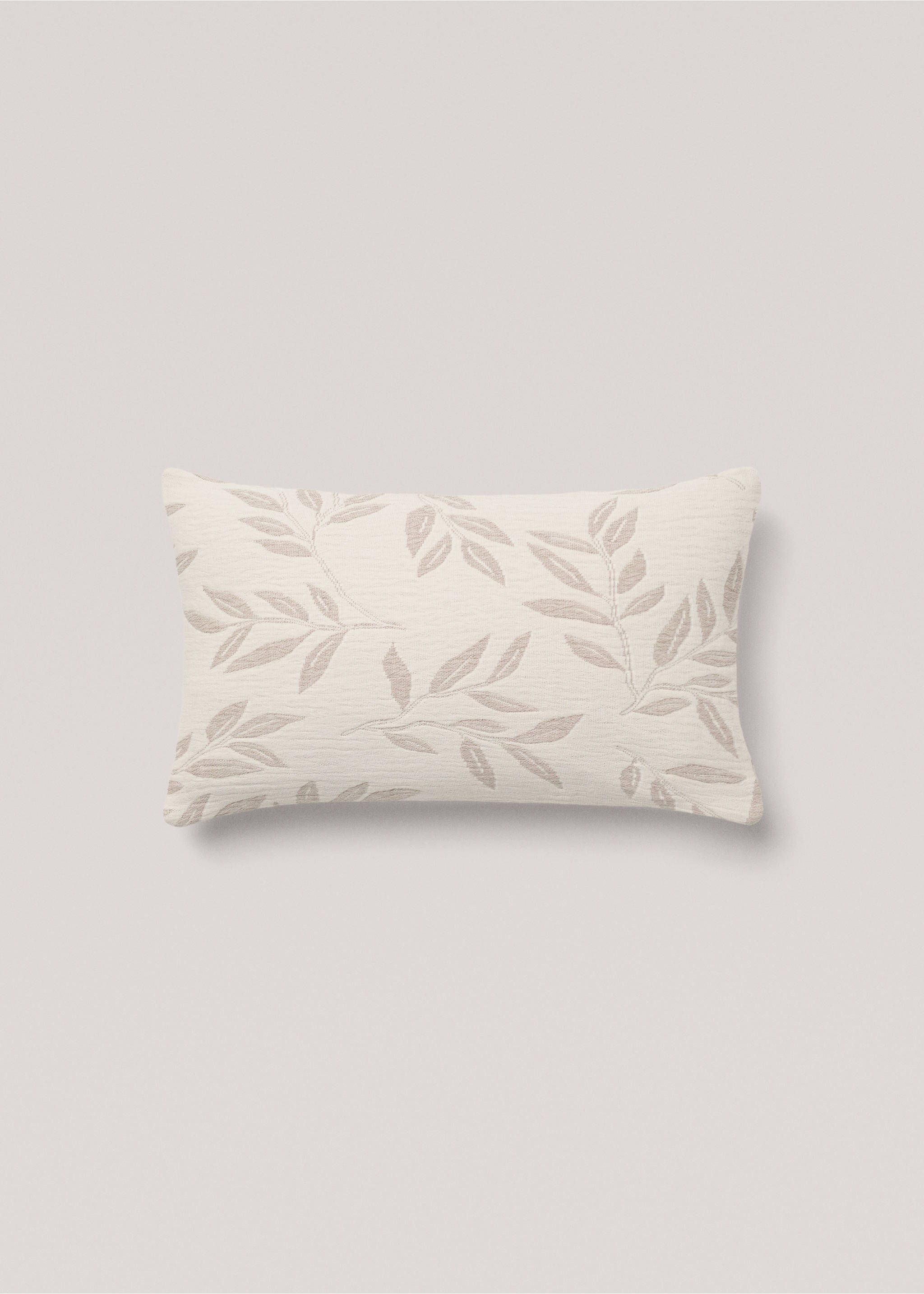 100% cotton floral-print cushion cover 30x50cm - Article without model, Beige. Ref: 77010627-00.