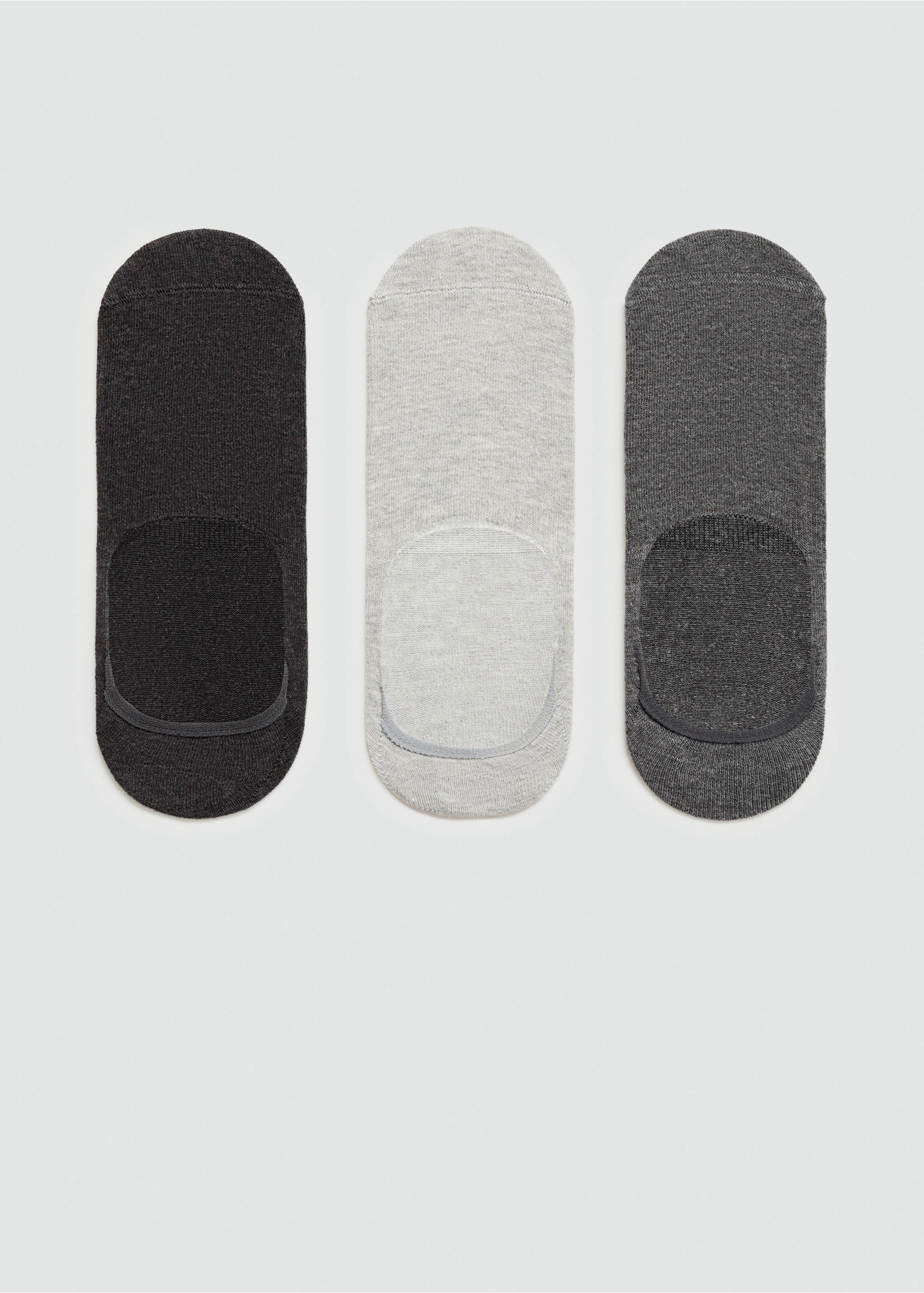 3-pack of invisible socks - Article without model, Grey. Ref: 77010634-00.