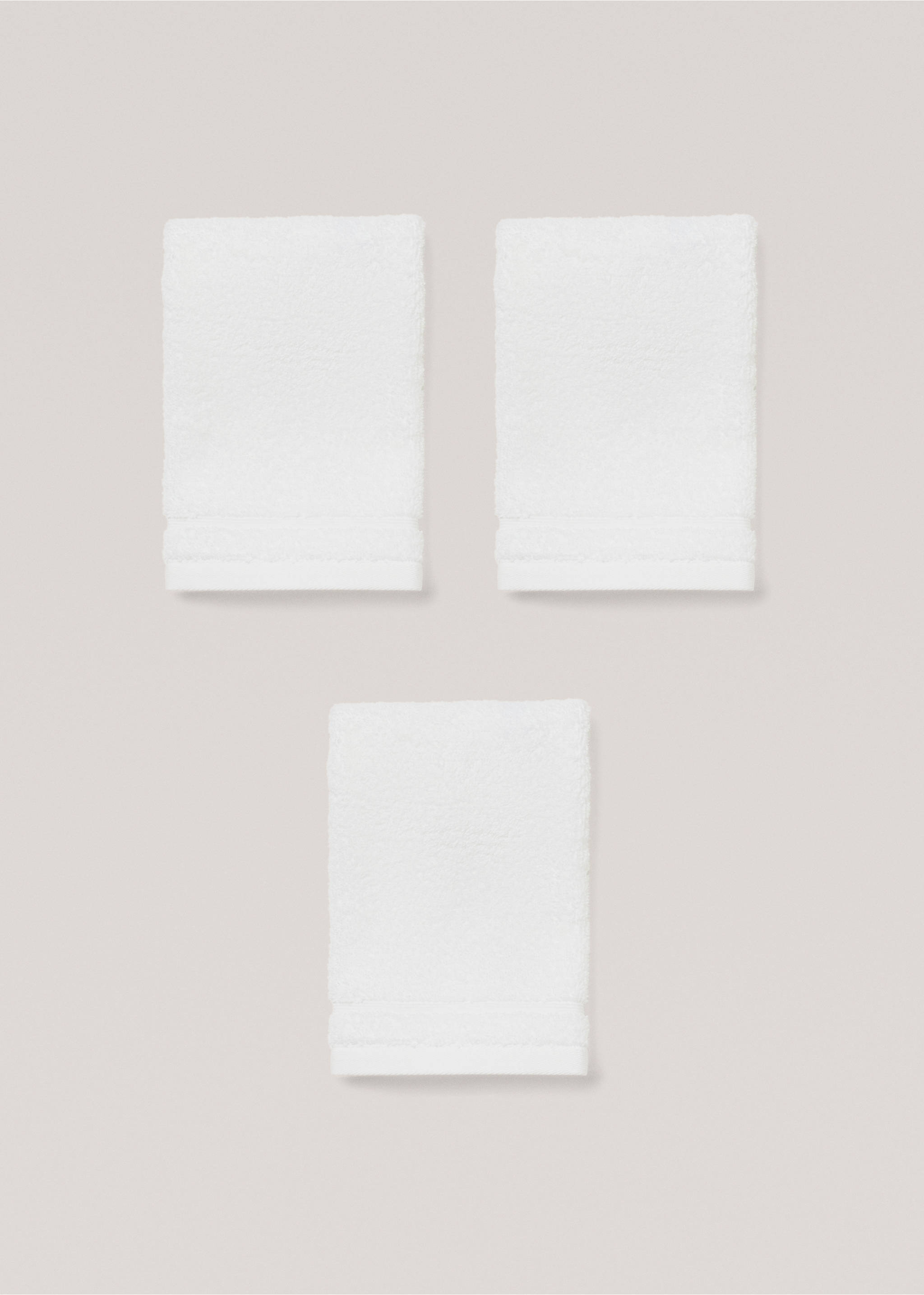 Plain cotton towel - Article without model, White. Ref: 77010640-00.