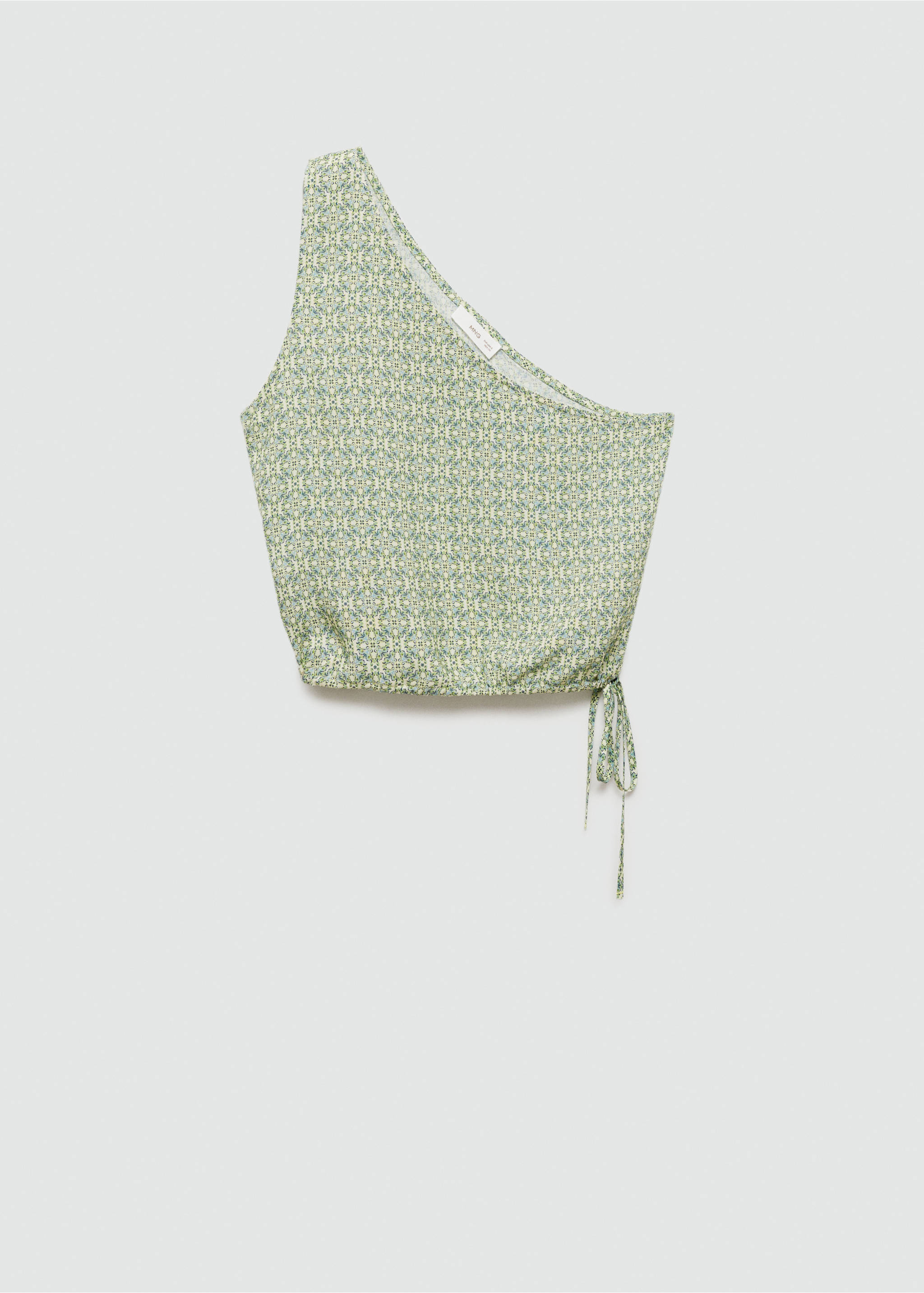 Asymmetric printed top - Article without model, Green. Ref: 77010645-00.