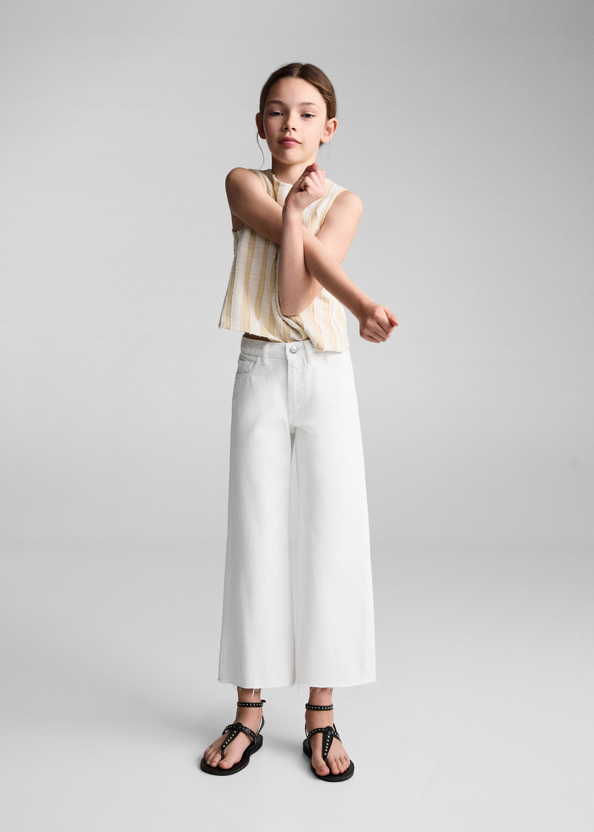 Jeans culotte mid-waist comfort - General plane