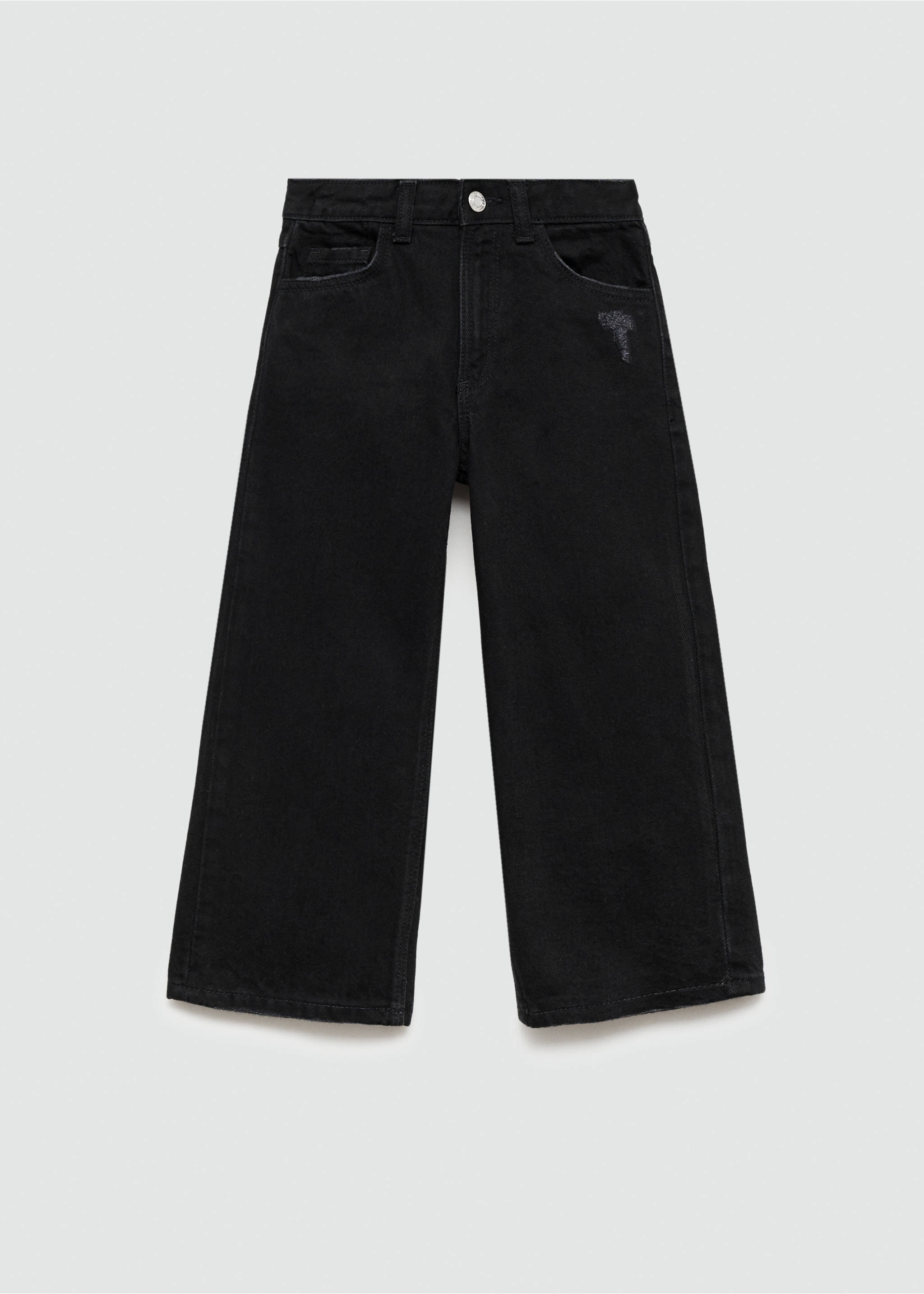 Jeans culotte mid-waist comfort - Article without model, Black denim. Ref: 77011010-00.