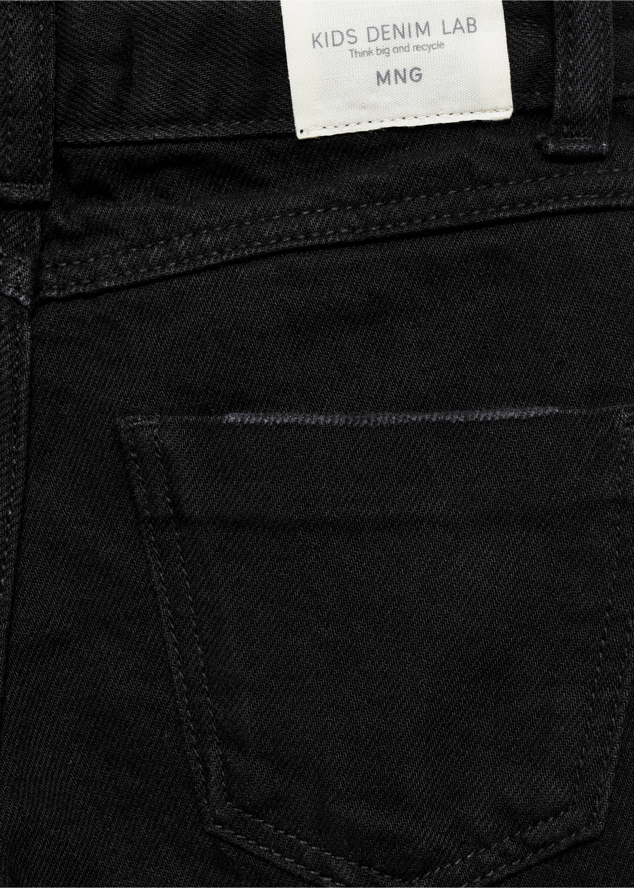 Jeans culotte mid-waist comfort - Details of the article 0, Black denim. Ref: 77011010-00.