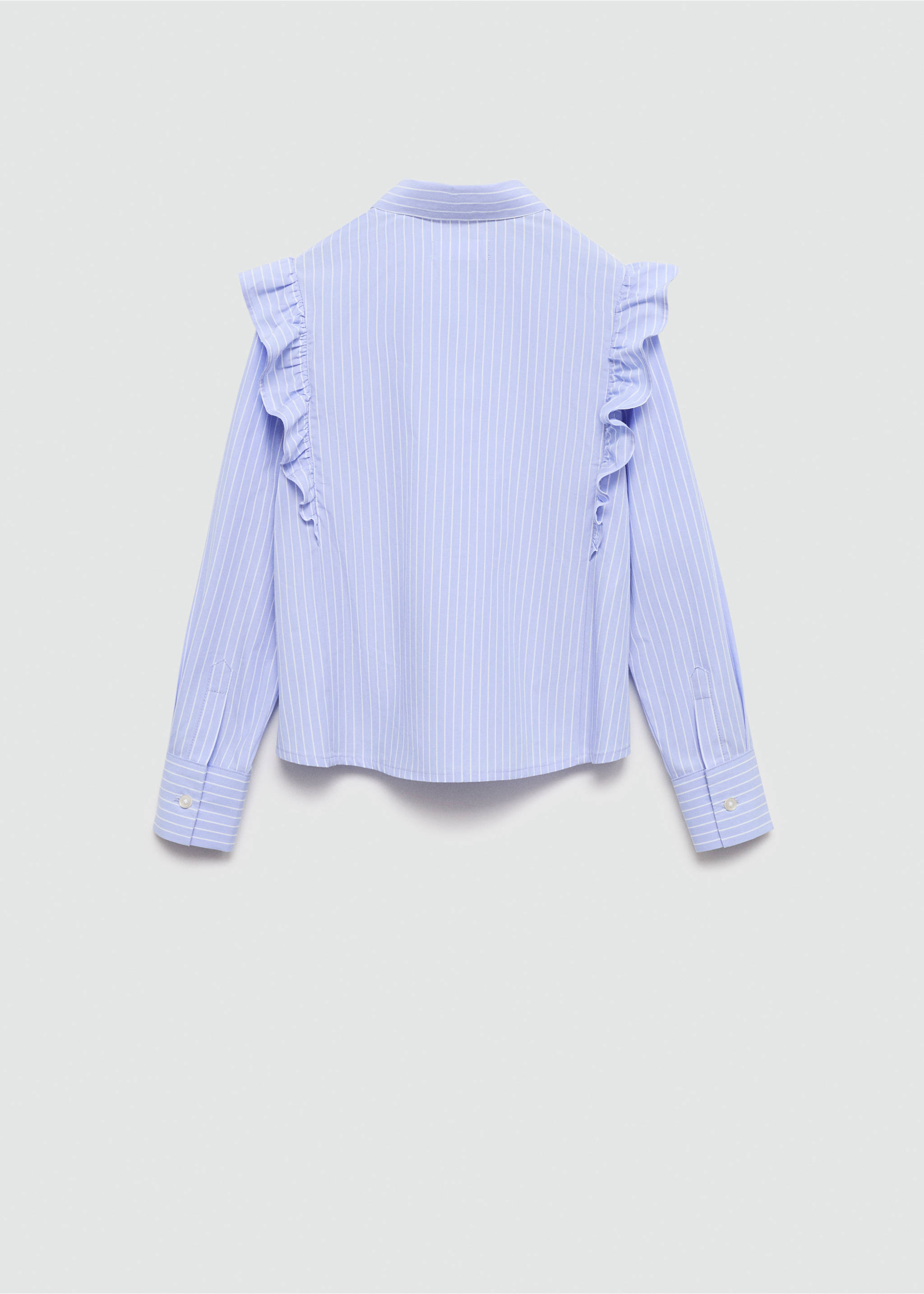 Bavlněná košilka s volány - Zadní strana zboží, Modrá. Ref: 77011508-00.