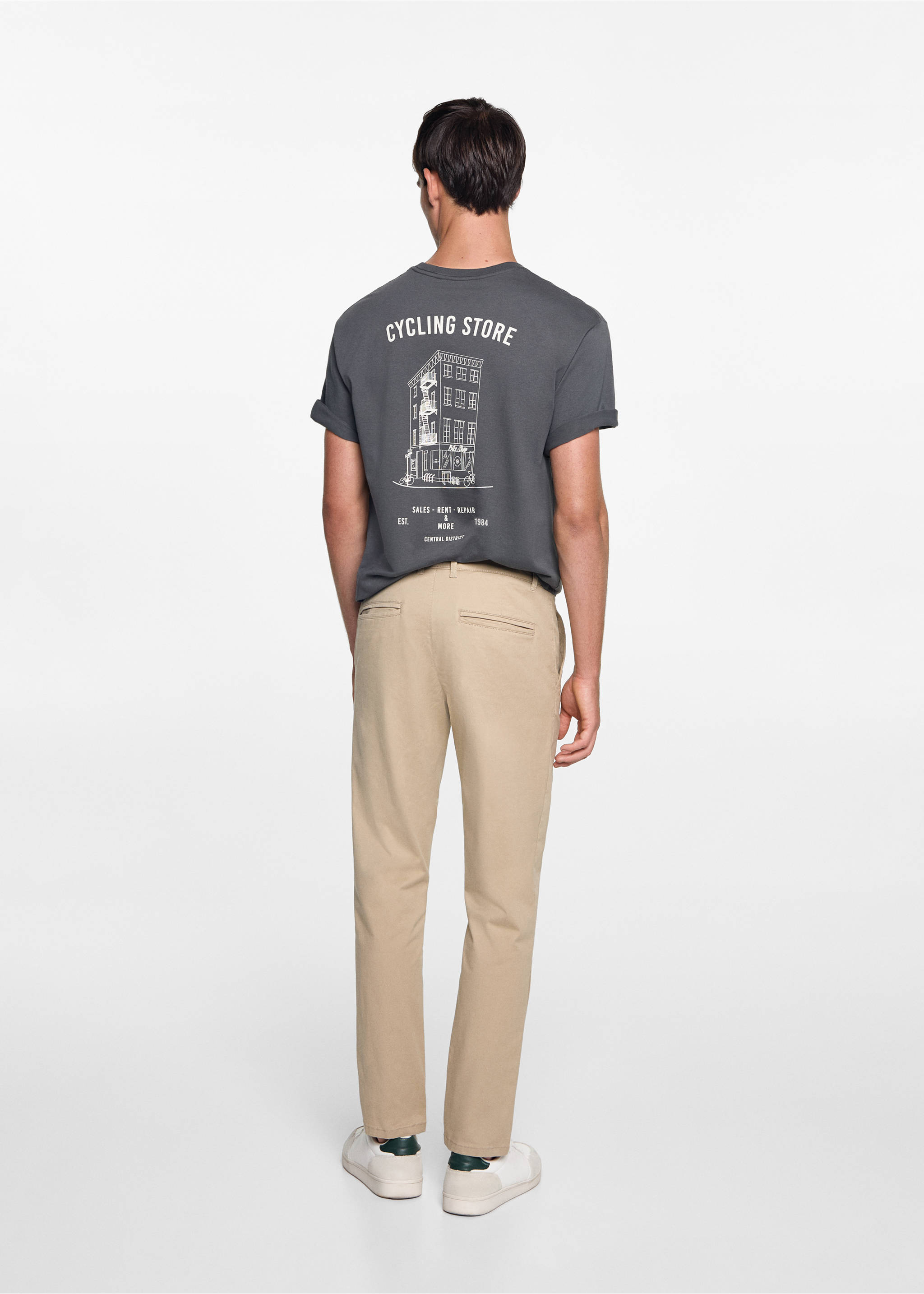 Pantalón chino algodón - Reverso del artículo, Beige. Ref: 77011511-00.