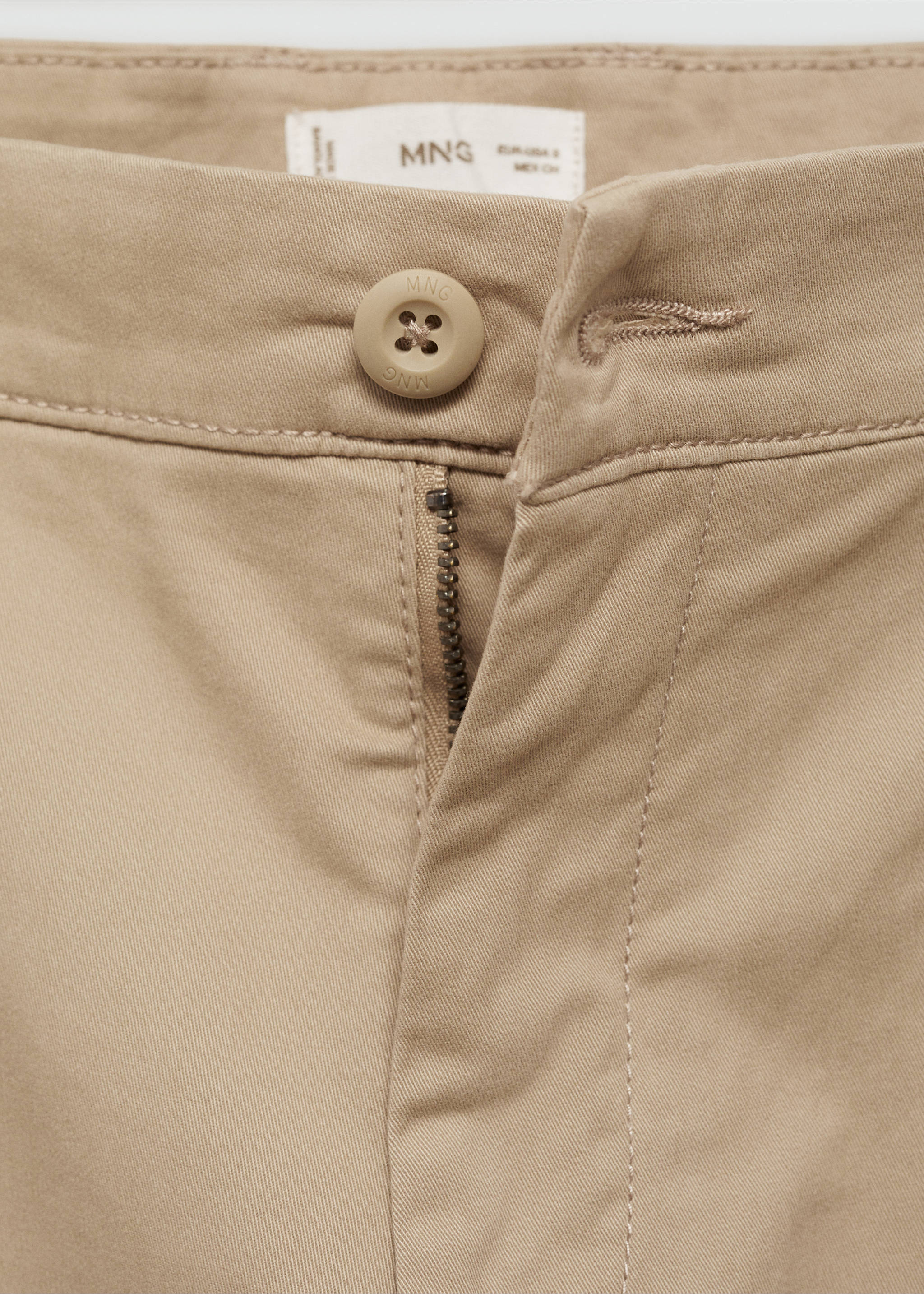 Pantalón chino algodón - Detalle del artículo 8, Beige. Ref: 77011511-00.