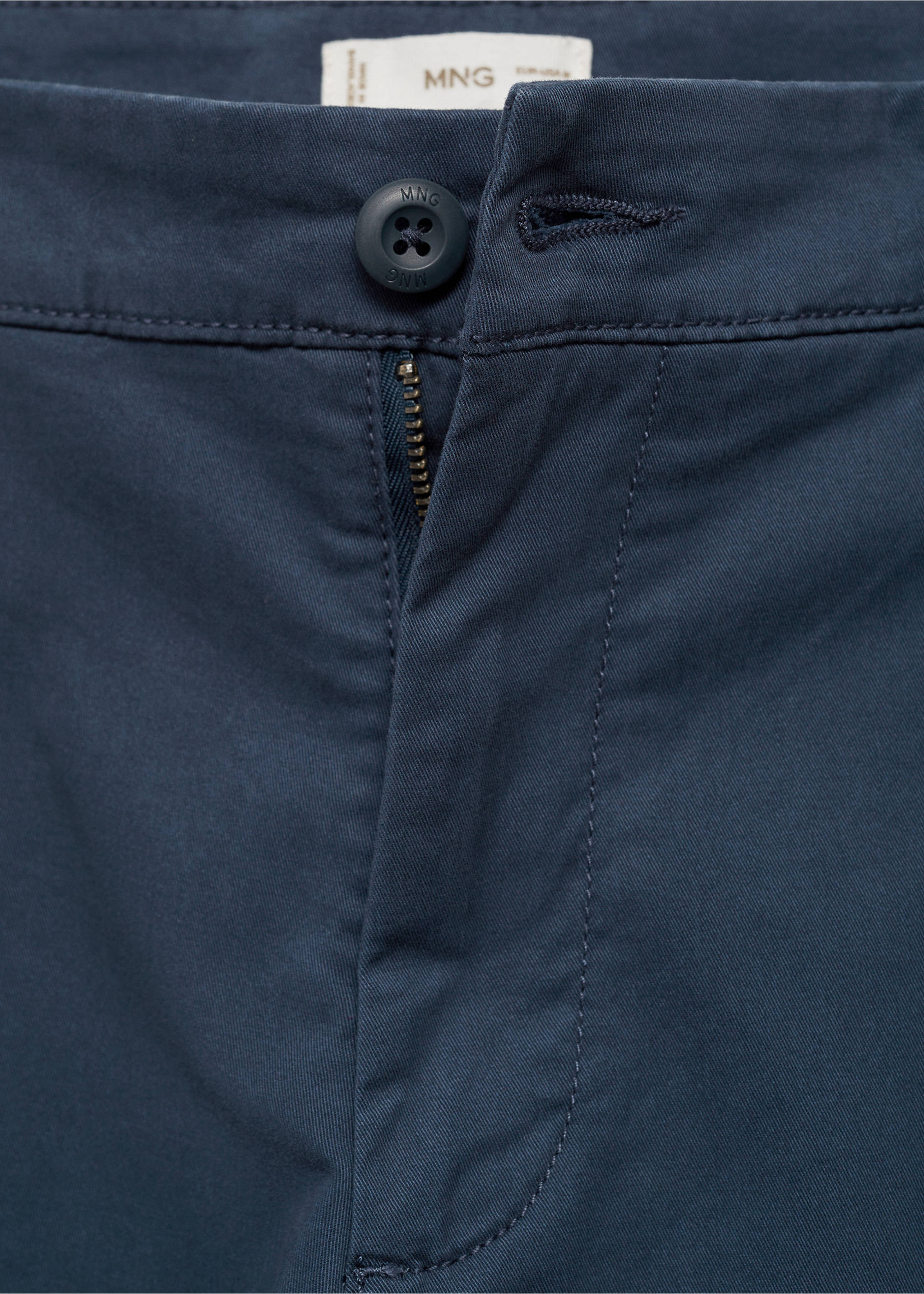 Pantalón chino algodón - Detalle del artículo 8, Azul marino oscuro. Ref: 77011511-00.