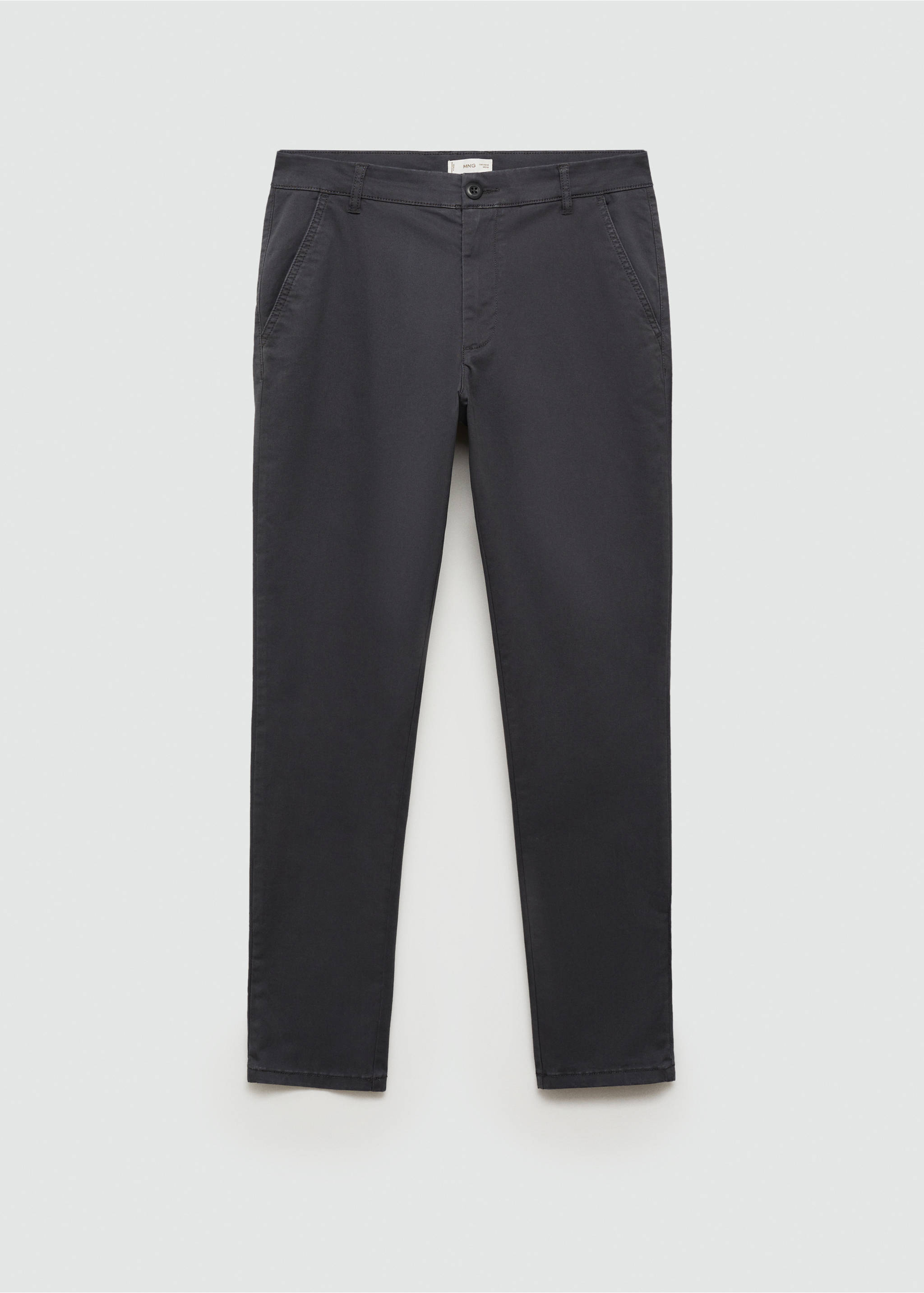 Cotton chinos - Article without model, Charcoal. Ref: 77011511-00.