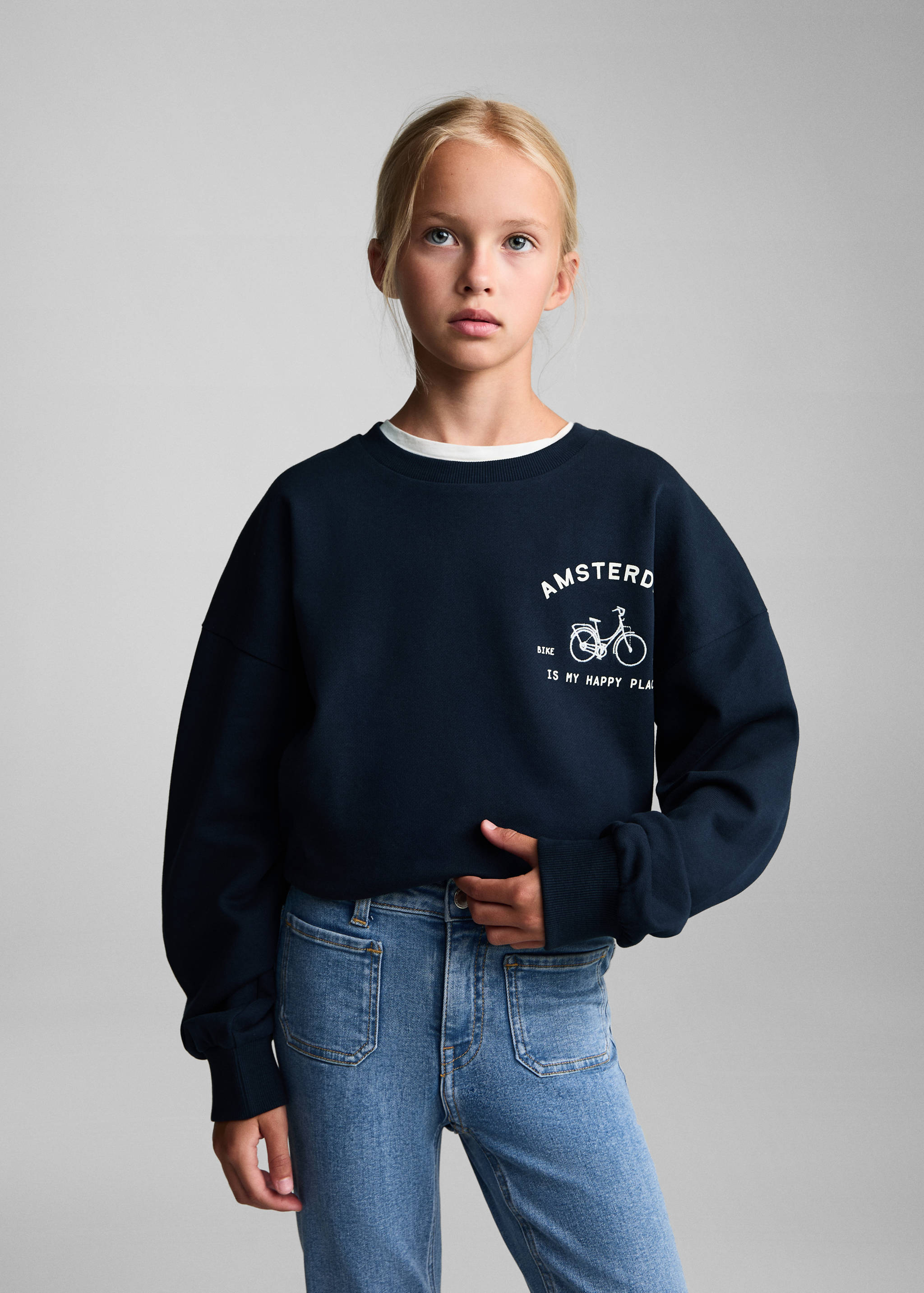 Flared jeans with pocket - Medium plane