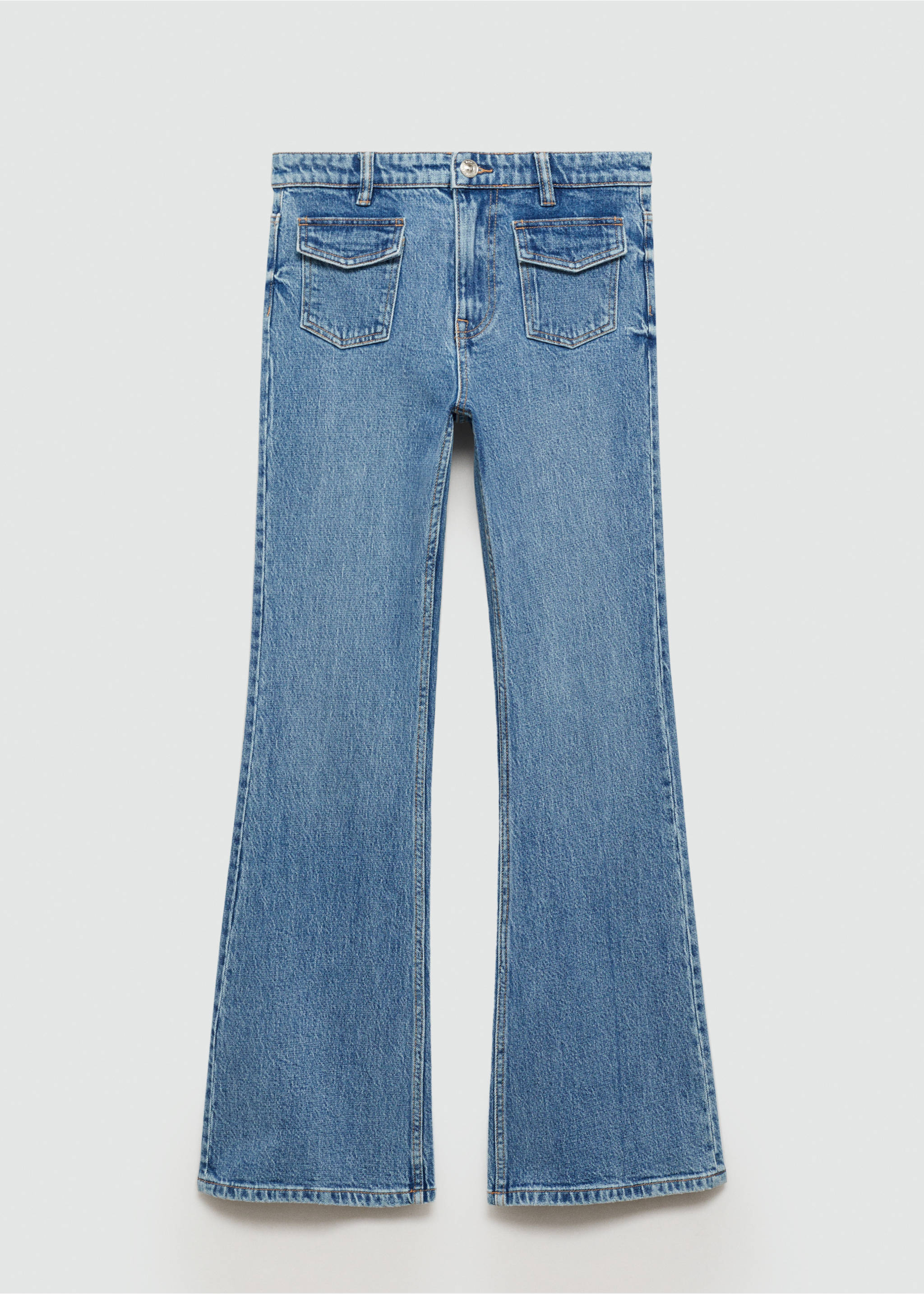 Flared jeans with pocket - Article without model, Dark Blue. Ref: 77012545-00.
