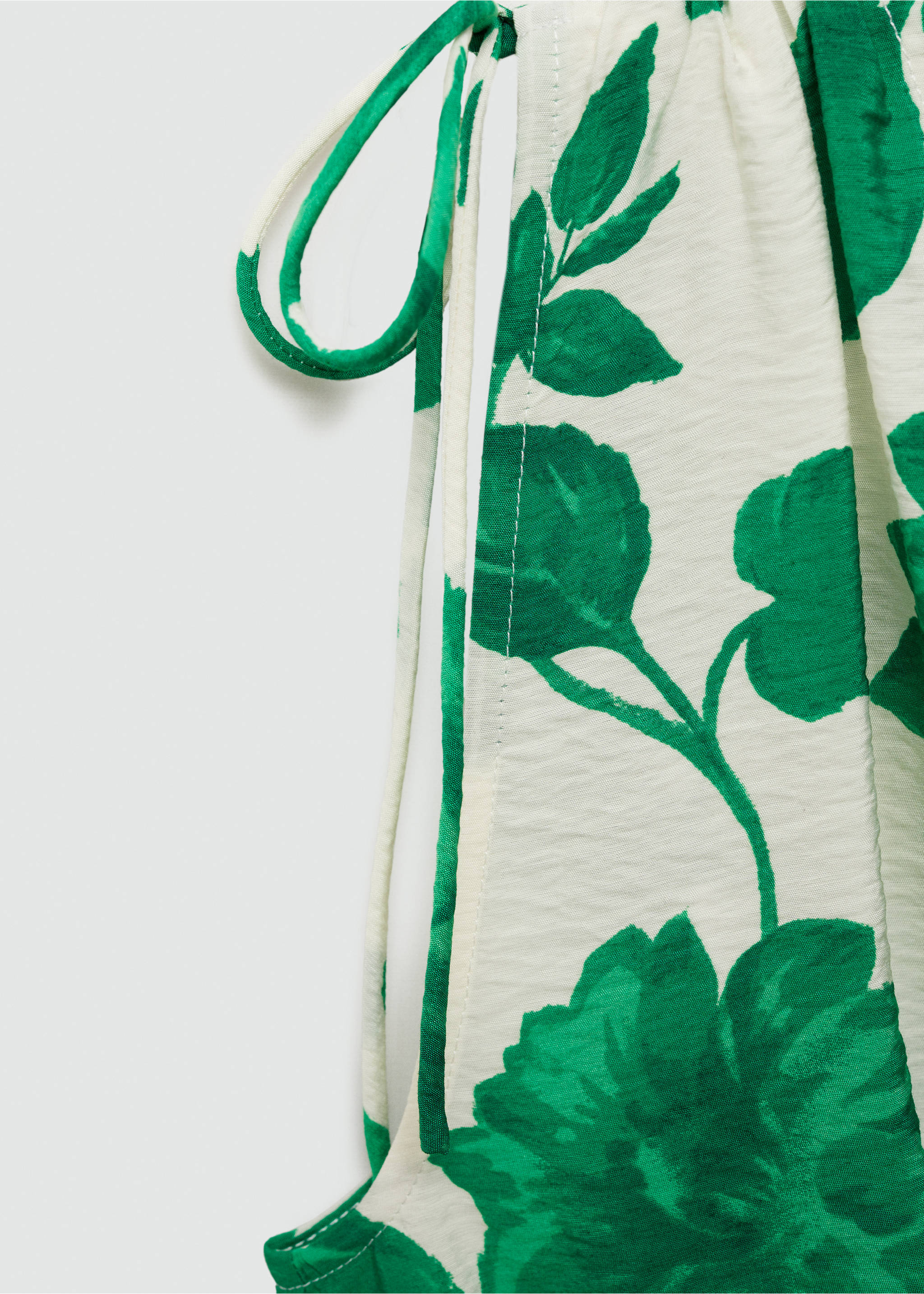 Long printed dress - Details of the article 8, Green. Ref: 77012926-00.