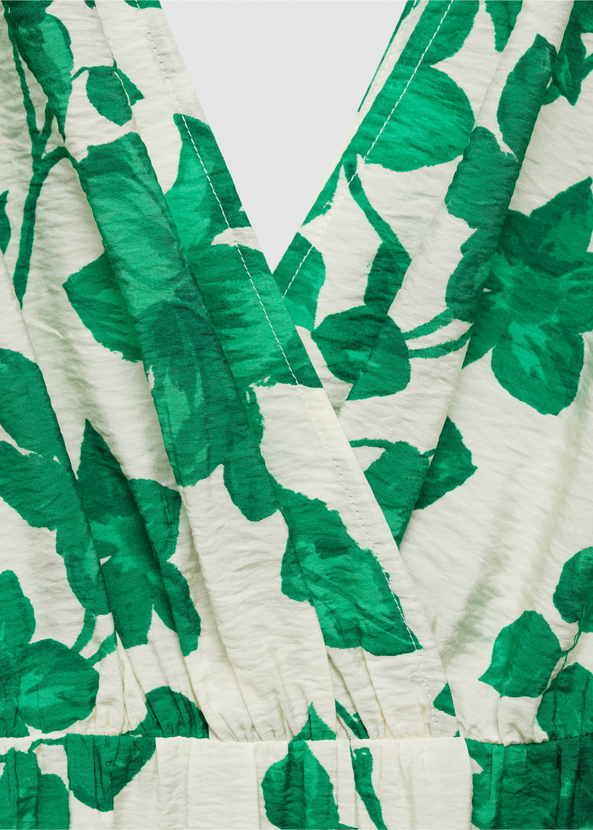 Long printed dress - Details of the article 0, Green. Ref: 77012926-00.