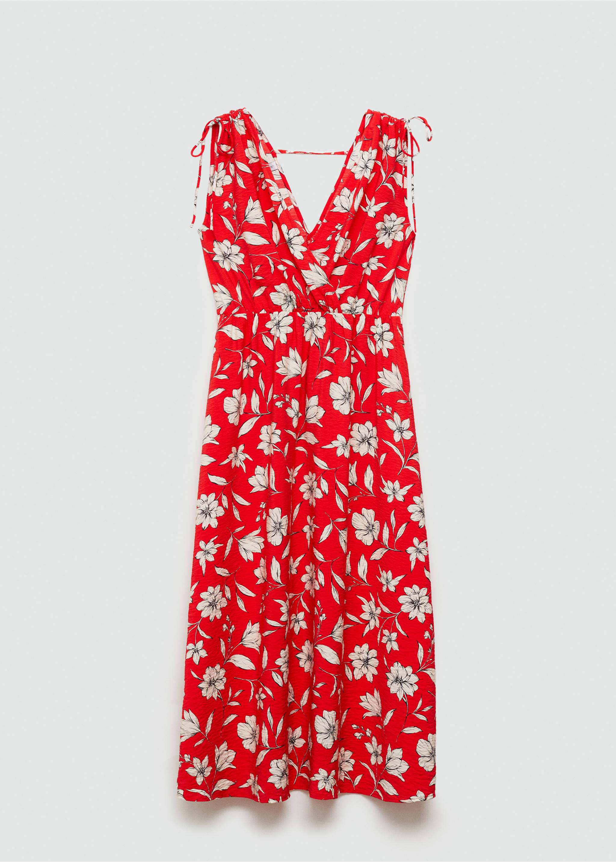 Long printed dress - Article without model, Red. Ref: 77012926-00.