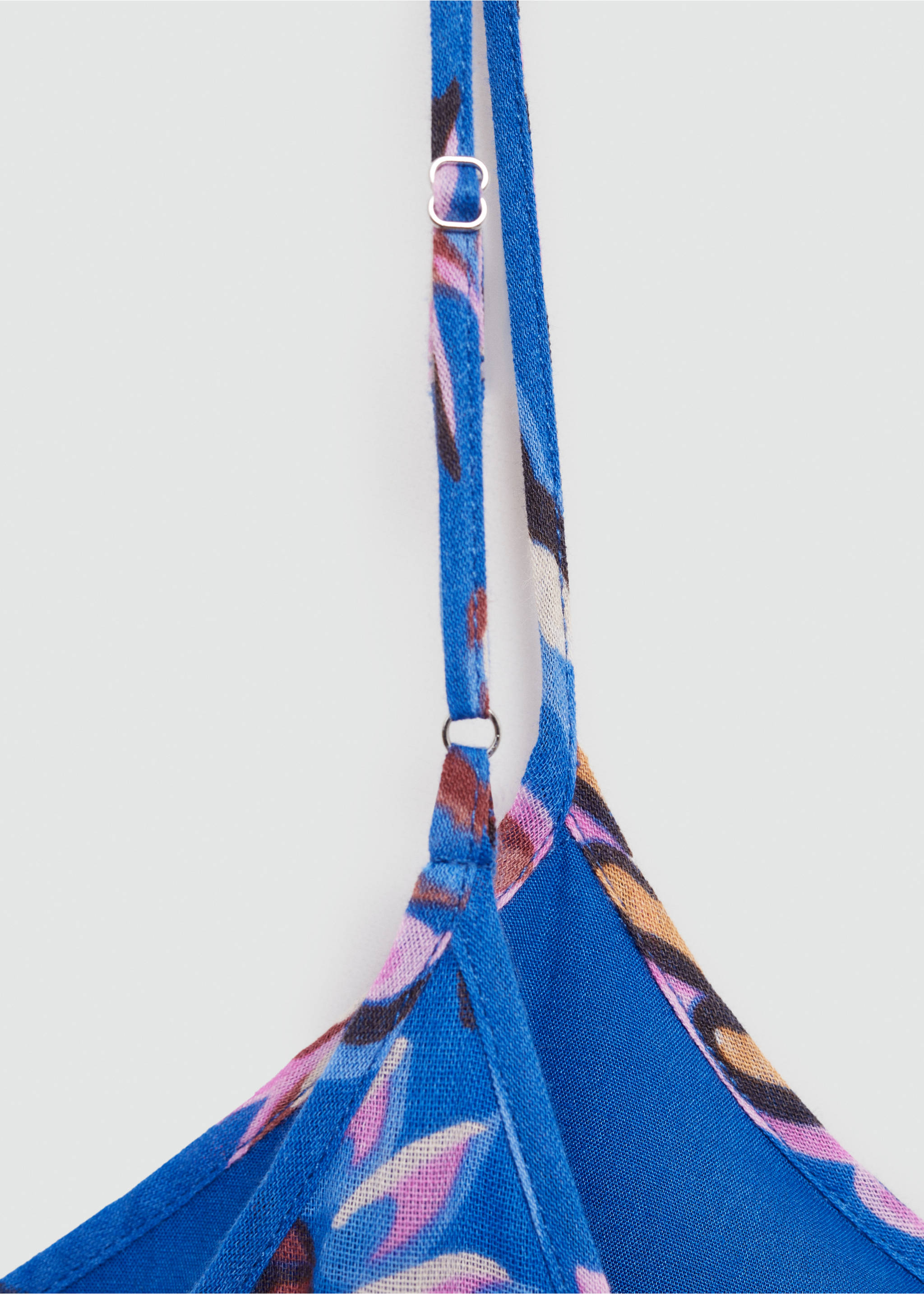 Long floral-print dress - Details of the article 0, Blue. Ref: 77012928-00.