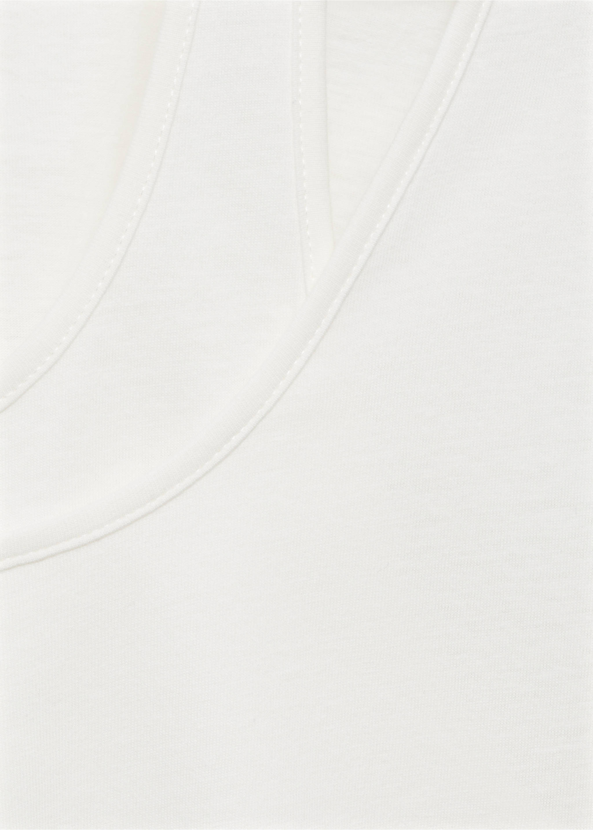 Doppeltes Baumwoll-T-Shirt - Detail des Artikels 8, Cremeweiß. Ref: 77012937-00.