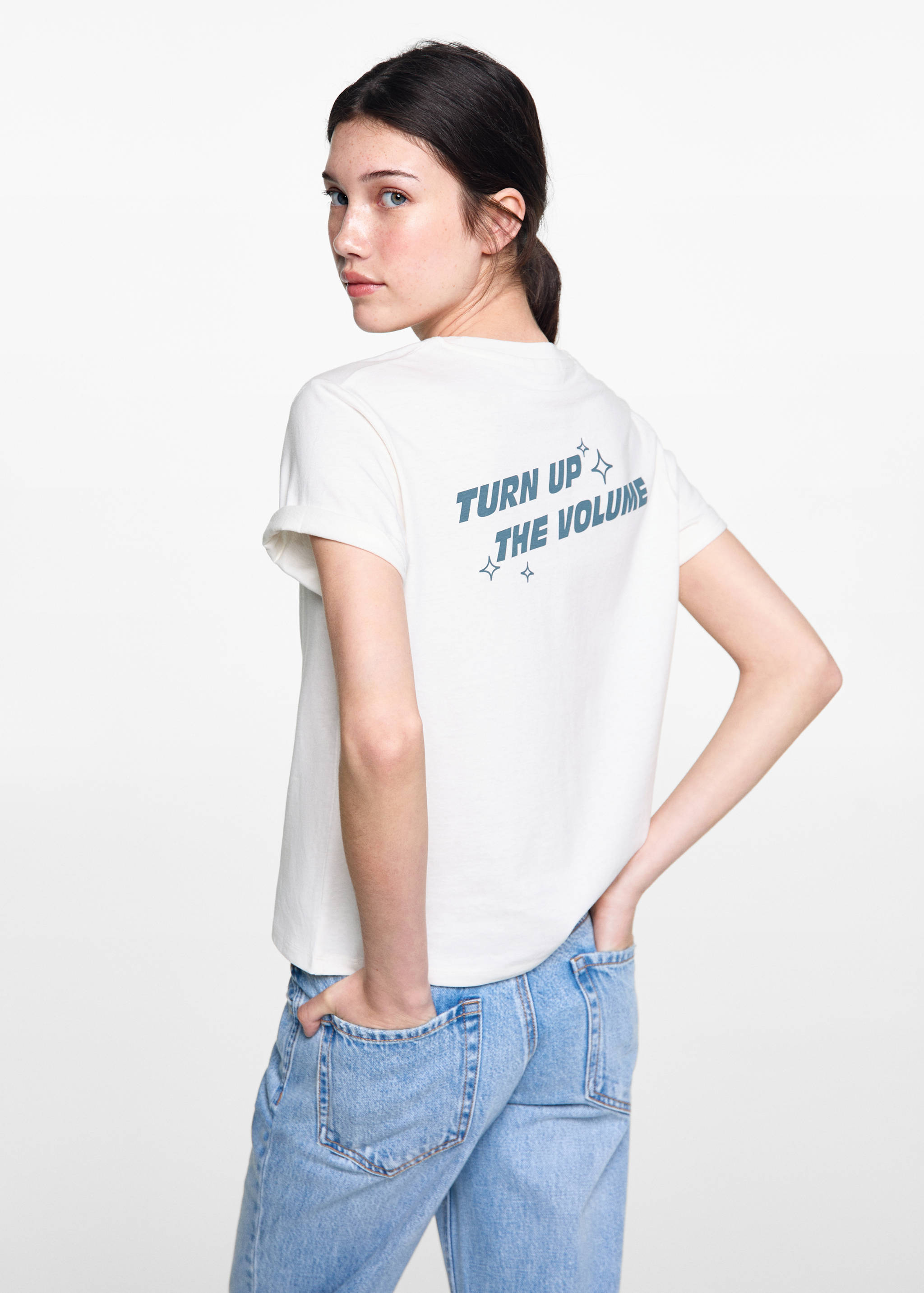 Printed cotton-blend T-shirt - Reverse of the article