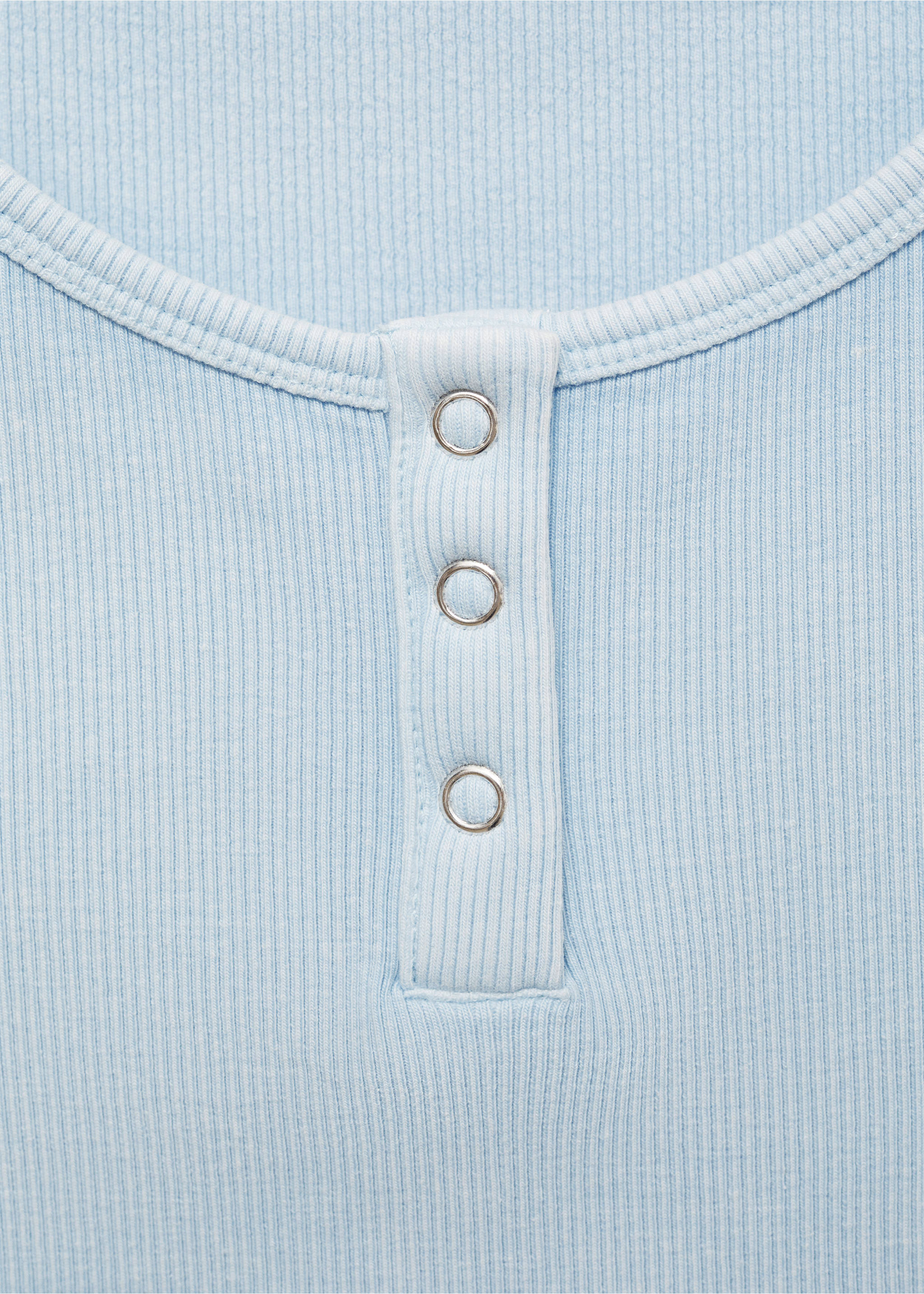 Geripptes Top aus Baumwoll-Mix - Detail des Artikels 8, Himmelblau. Ref: 77012941-00.