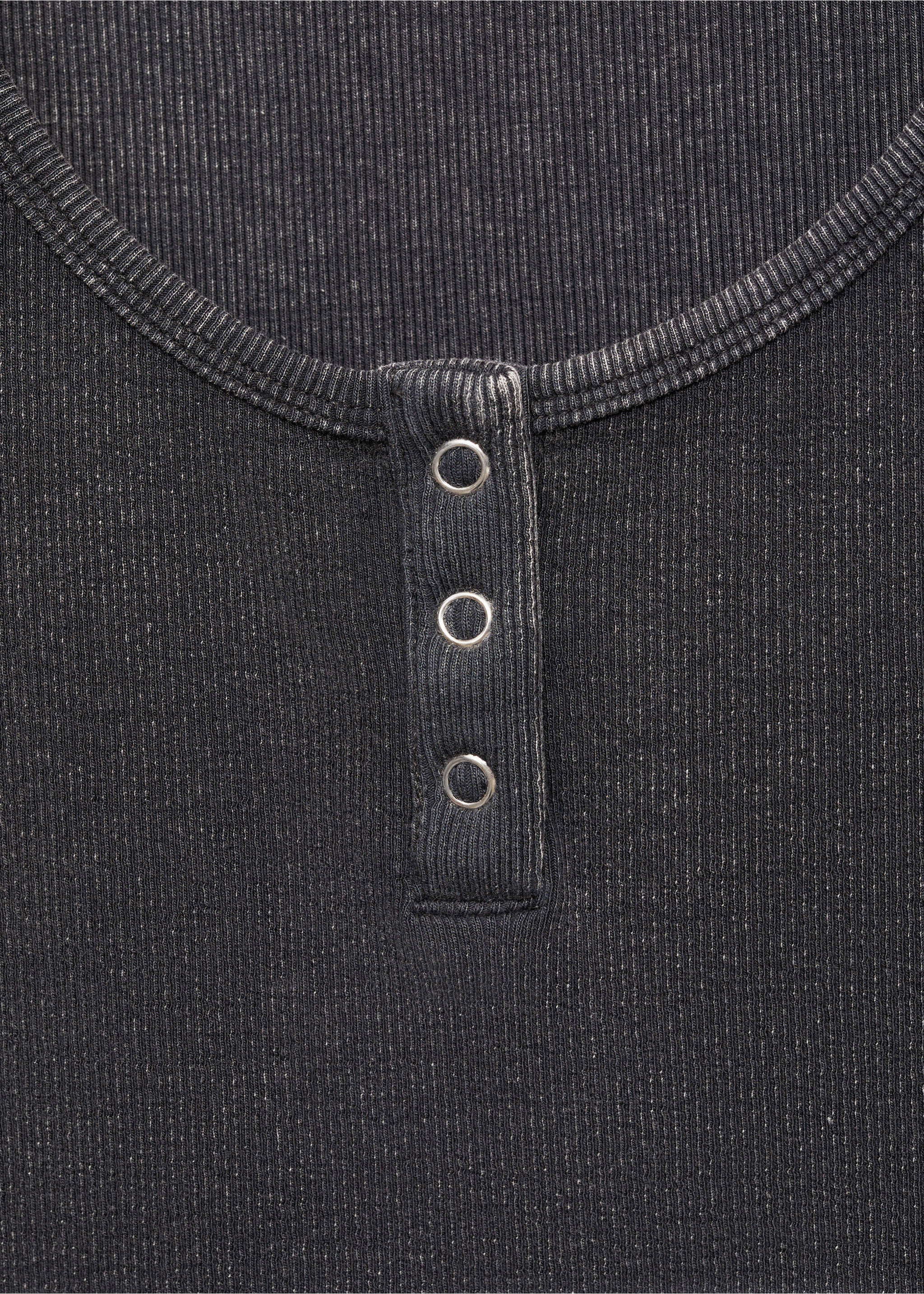 Ribbed cotton-blend top - Details of the article 8, Charcoal. Ref: 77012941-00.