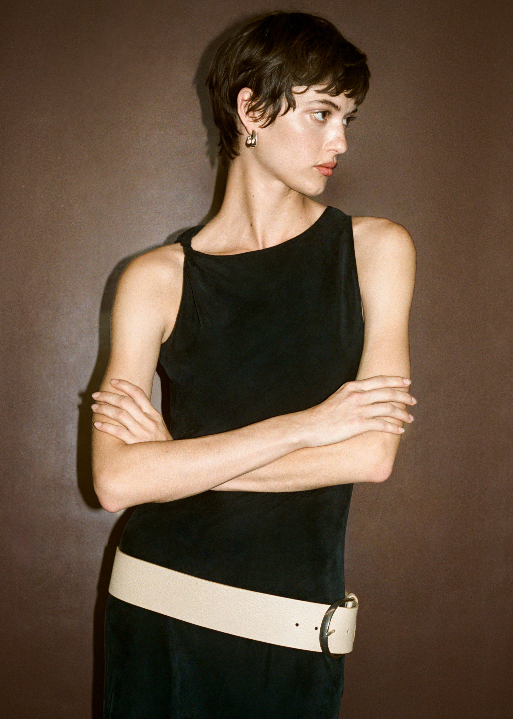 Cupro dress with side opening - Details of the article 6