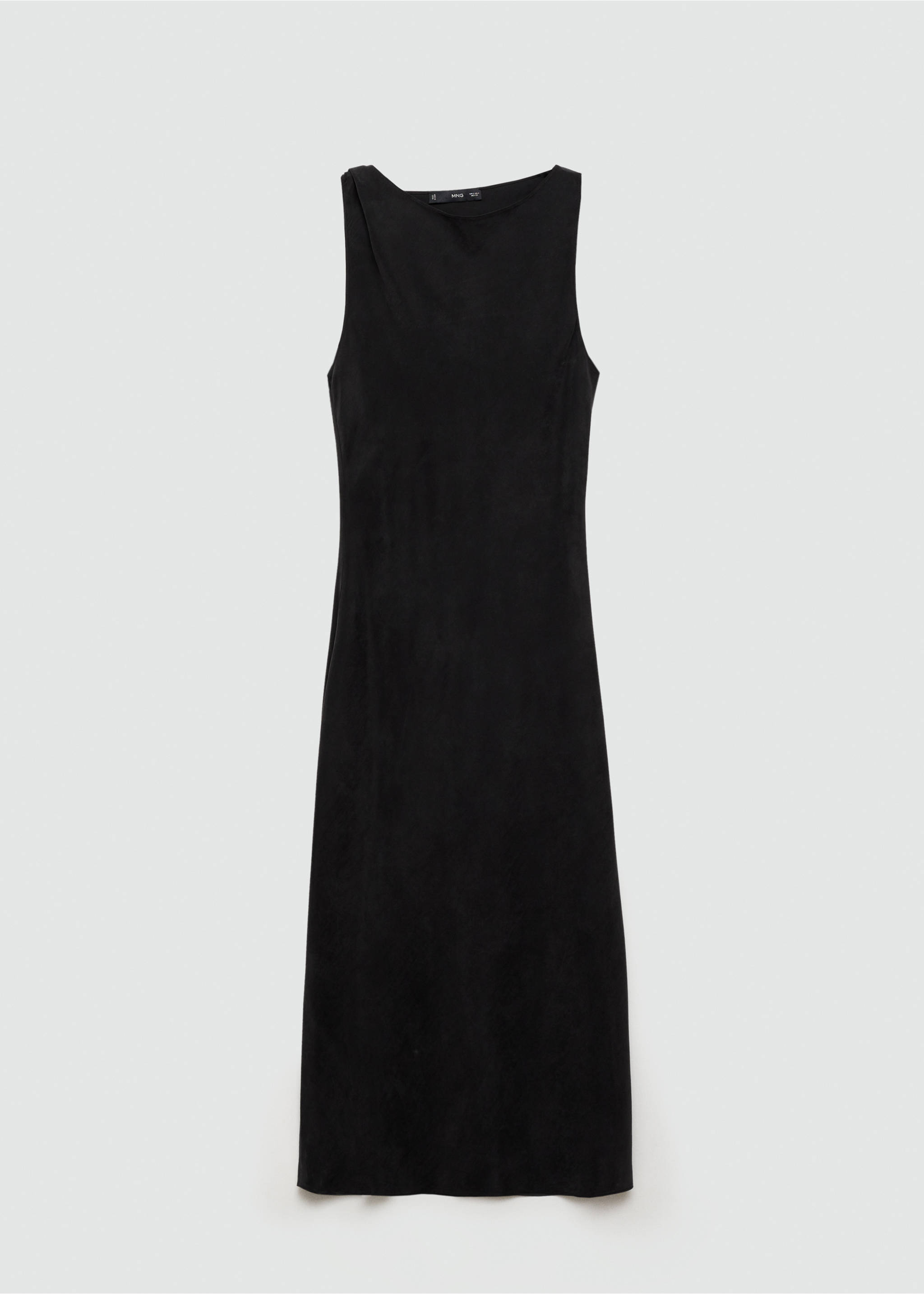 Cupro dress with side opening - Article without model, Charcoal. Ref: 77013272-00.