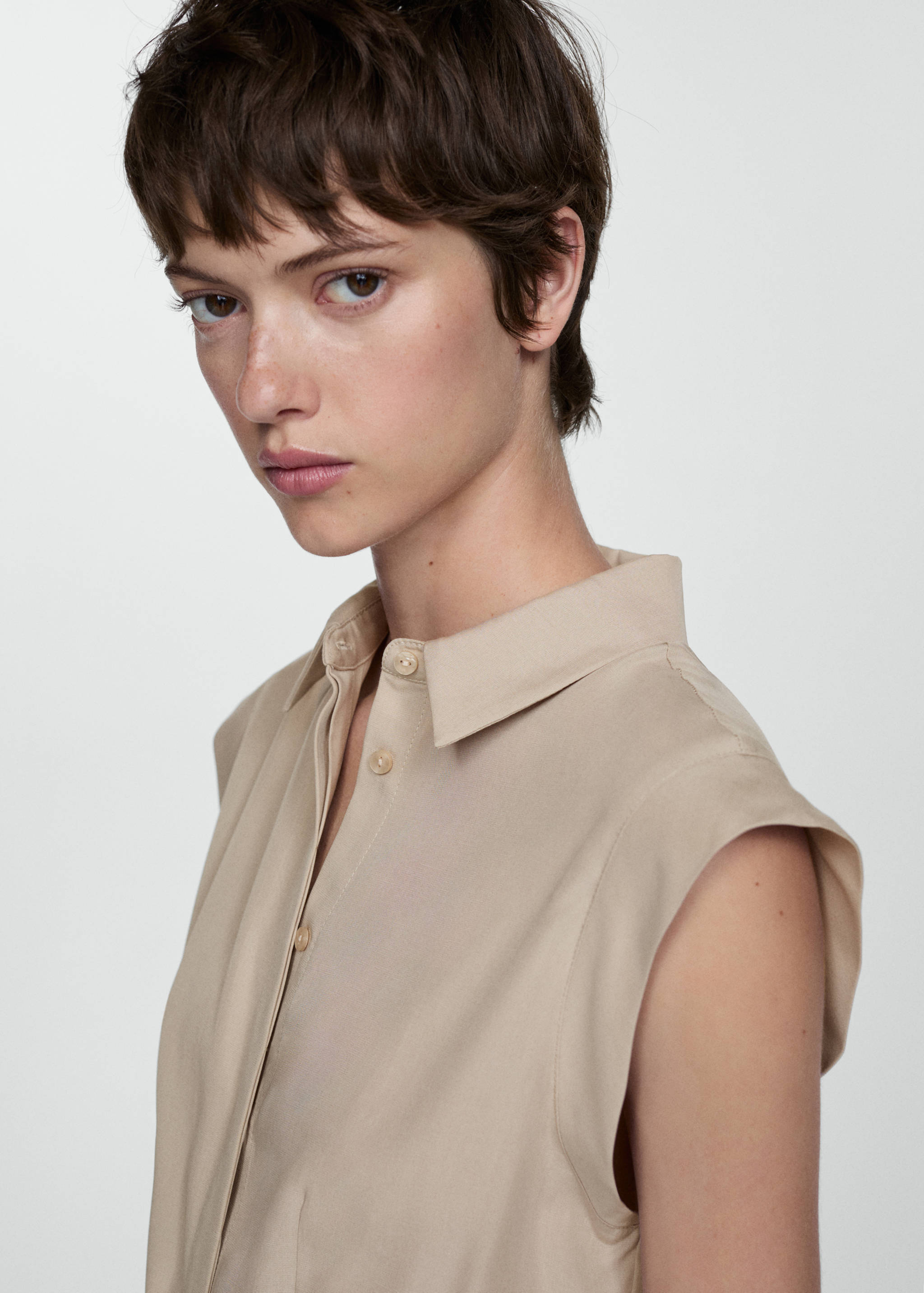 Lyocell dress with belt - Details of the article 1