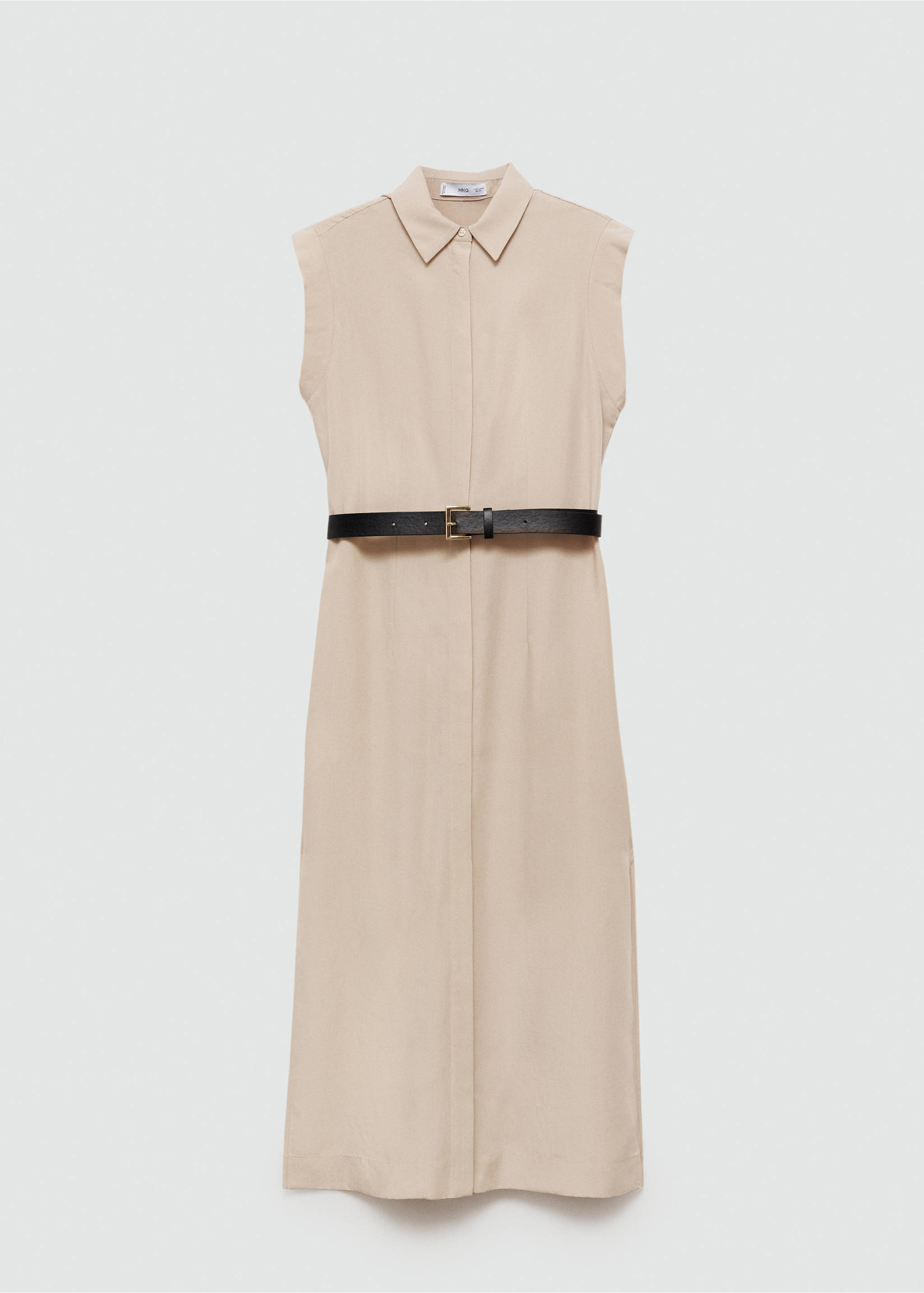 Lyocell dress with belt - Article without model, Sand. Ref: 77013273-00.