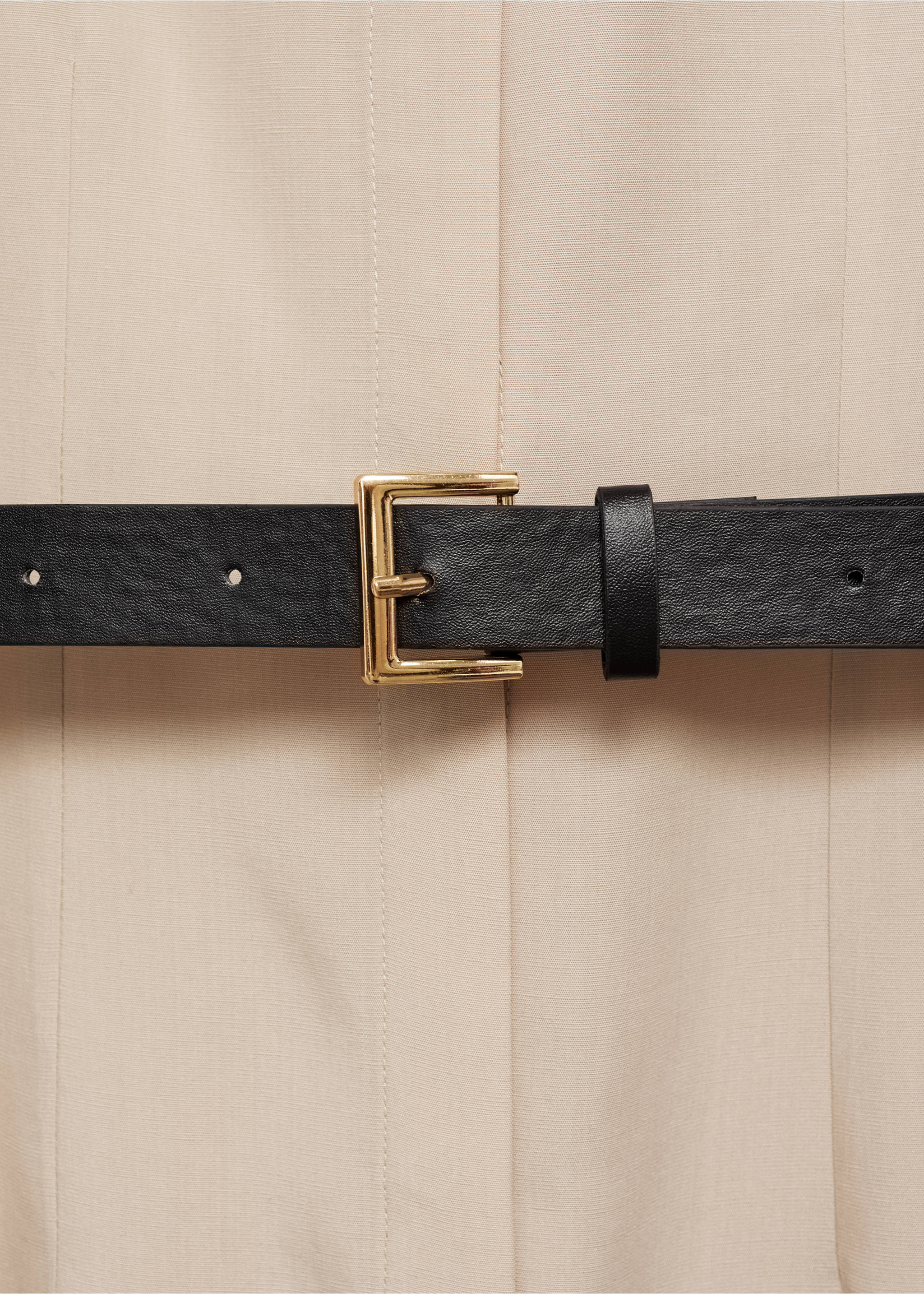 Lyocell dress with belt - Details of the article 0, Sand. Ref: 77013273-00.