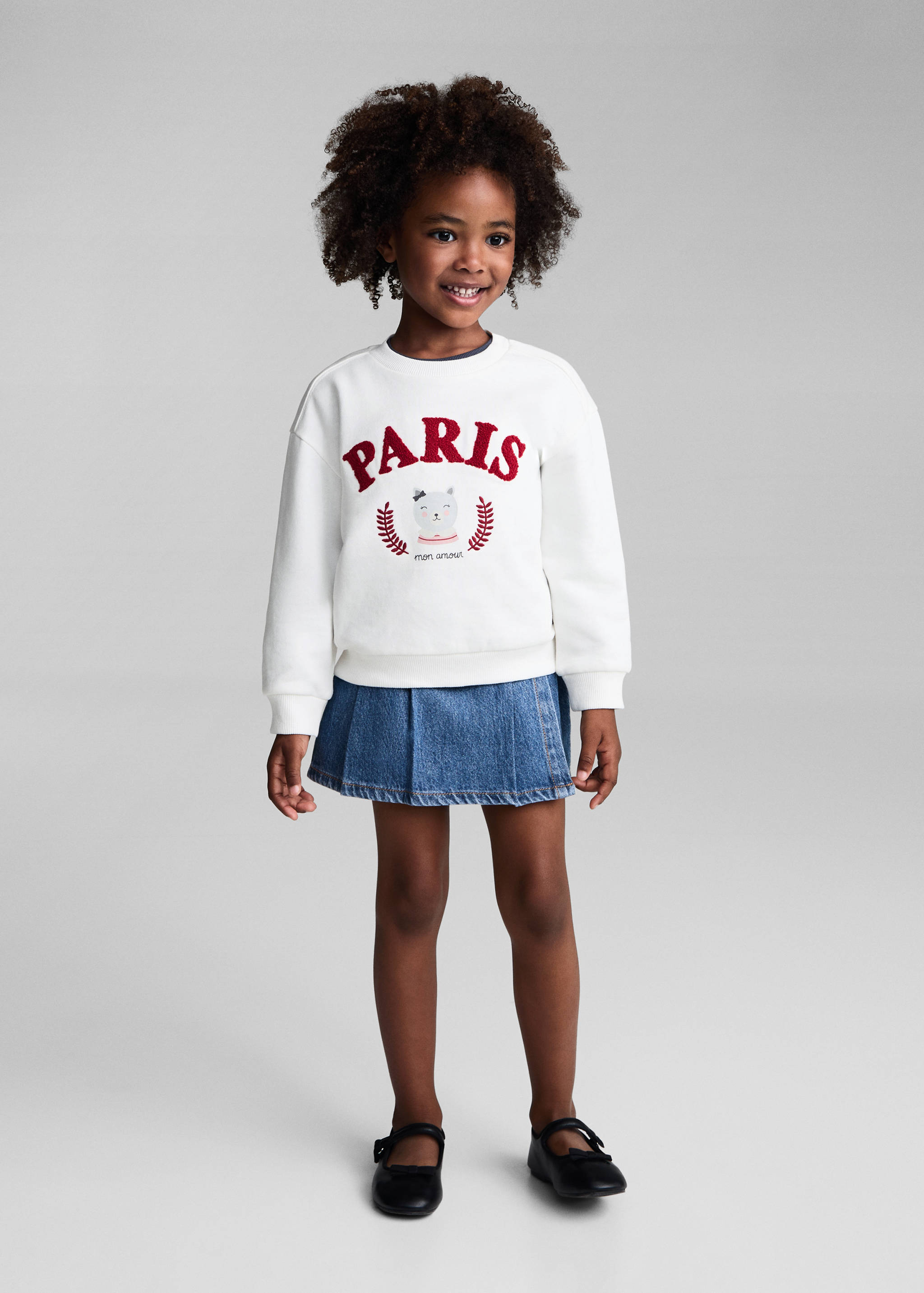 Sweat-shirt coton détails brodés - Plan général