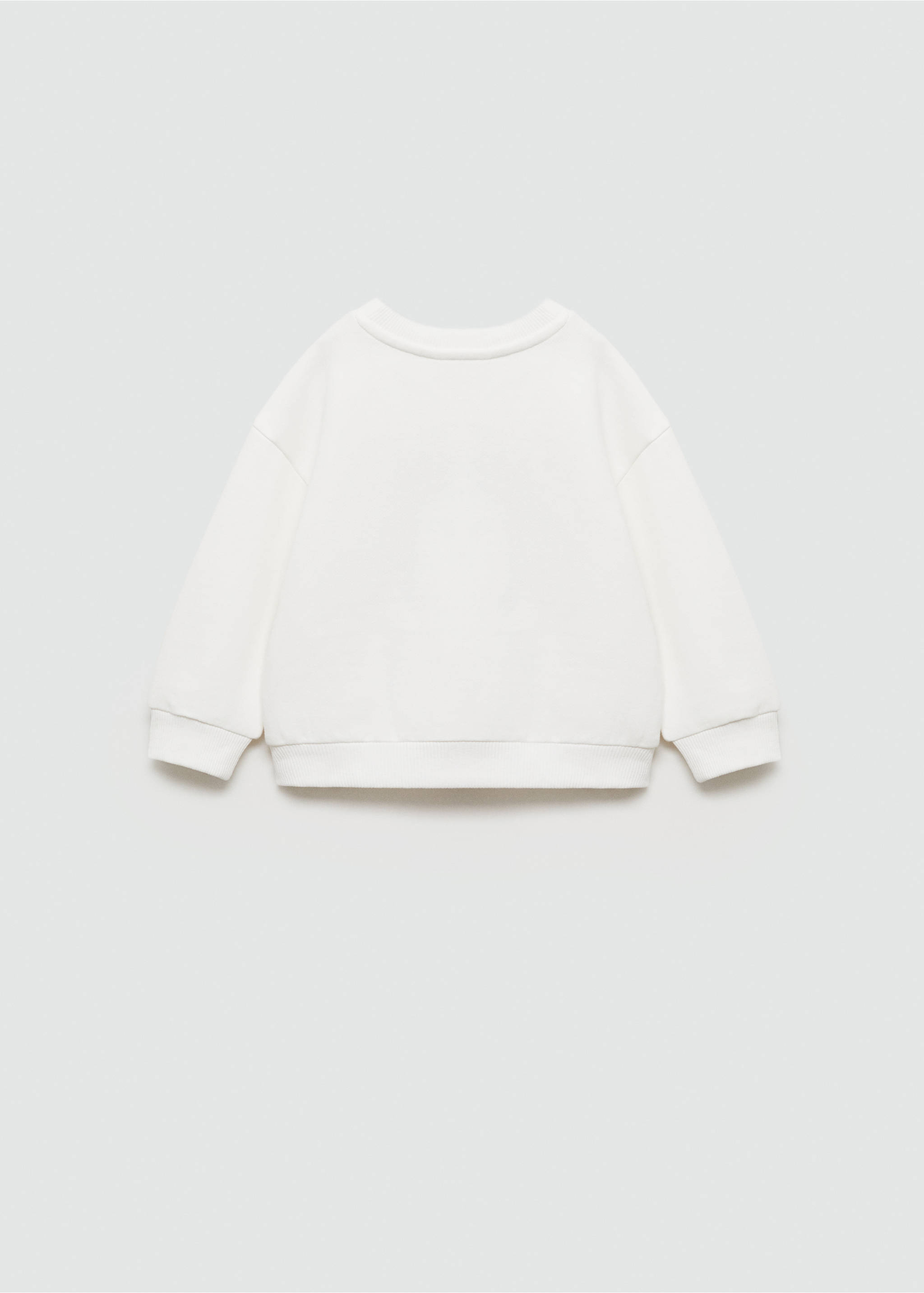 Sweat-shirt coton détails brodés - Verso de l’article, Blanc cassé. Ref: 77013276-00.