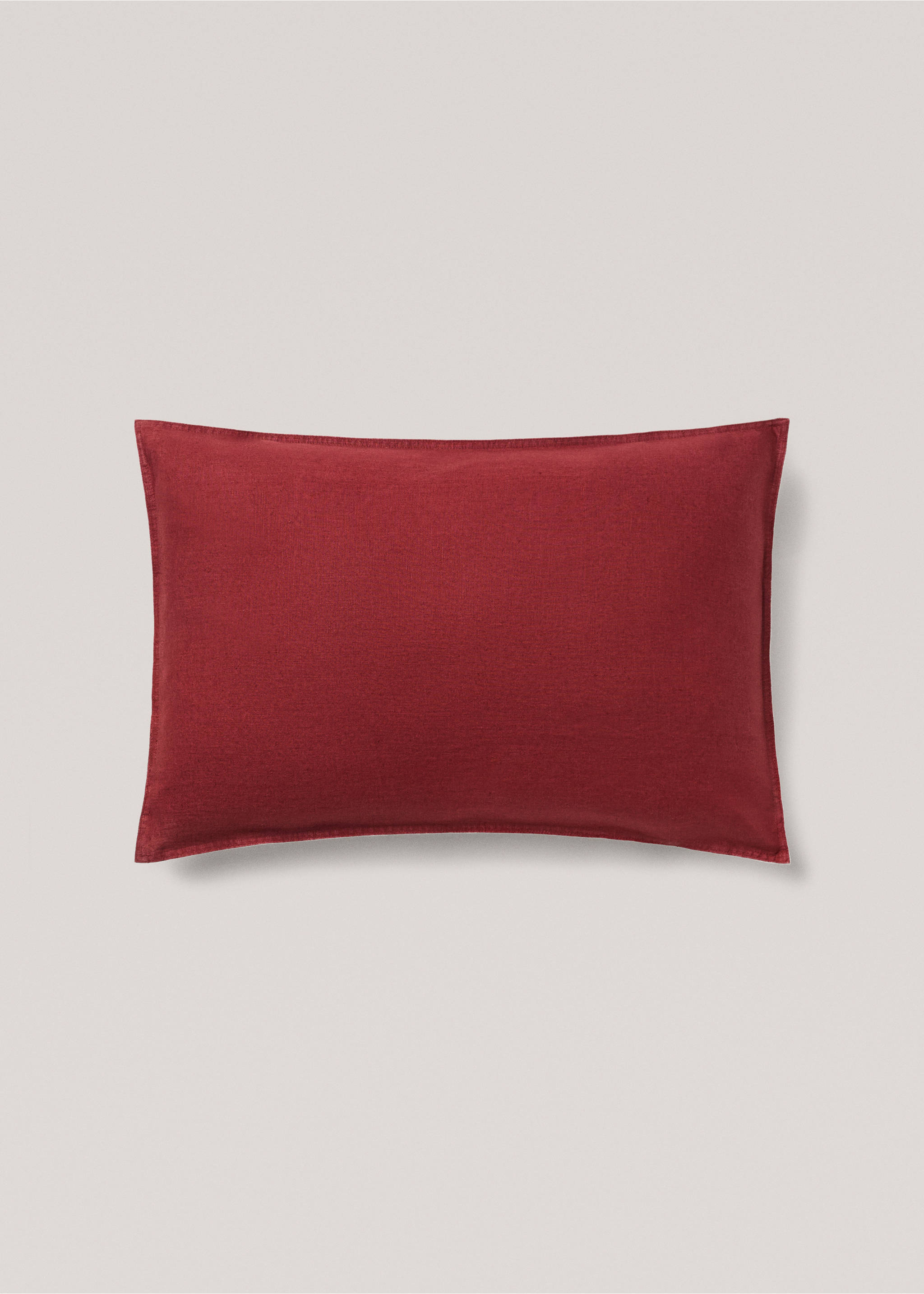 Housse de coussin 100 % lin bicolore 40x60 cm - Article sans modèle, Bordeaux. Ref: 77013281-00.
